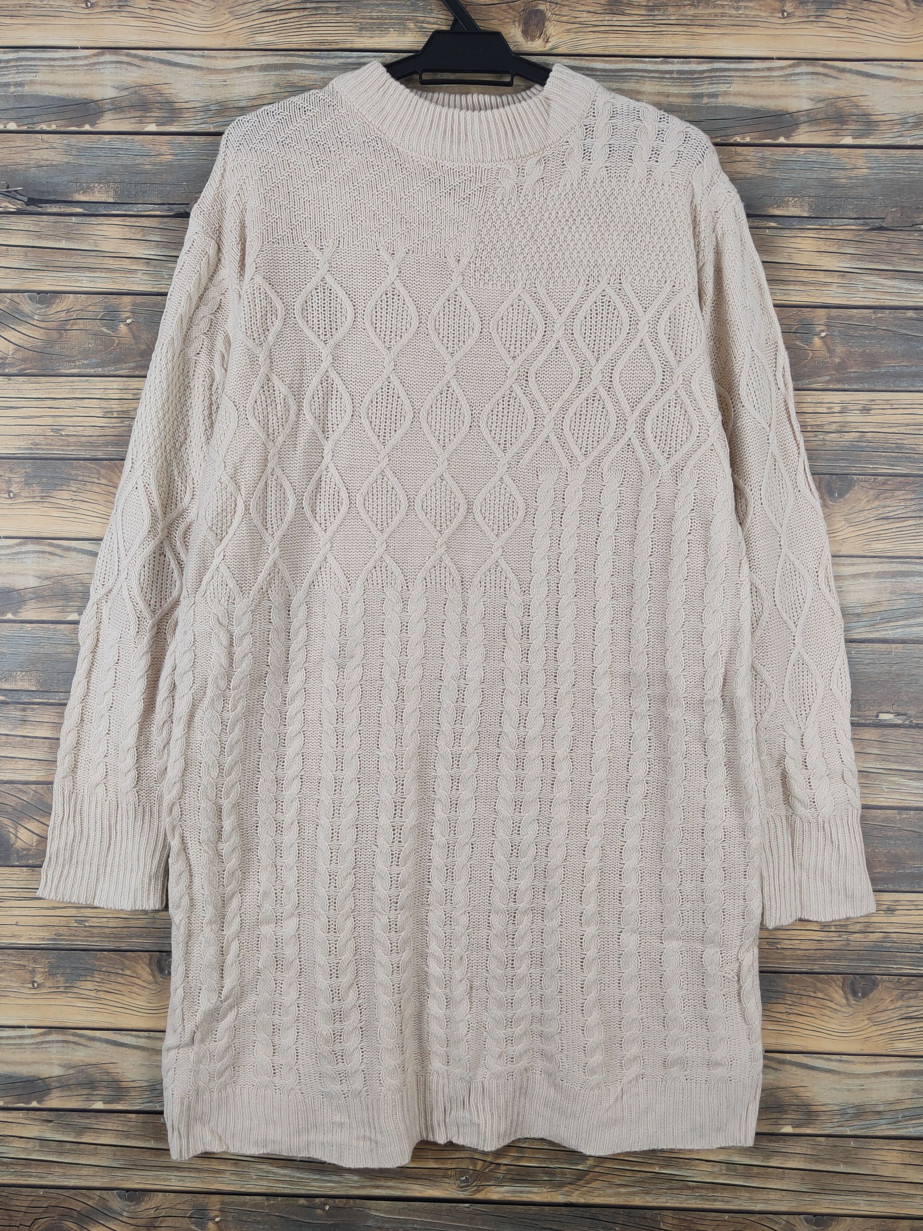 Aran Isles Knitwear Earth Music & Ecology Beige Knitwear Long Sweatshirts #W1140 Size XL / US 12-14 / IT 48-50 - 1 Thumbnail