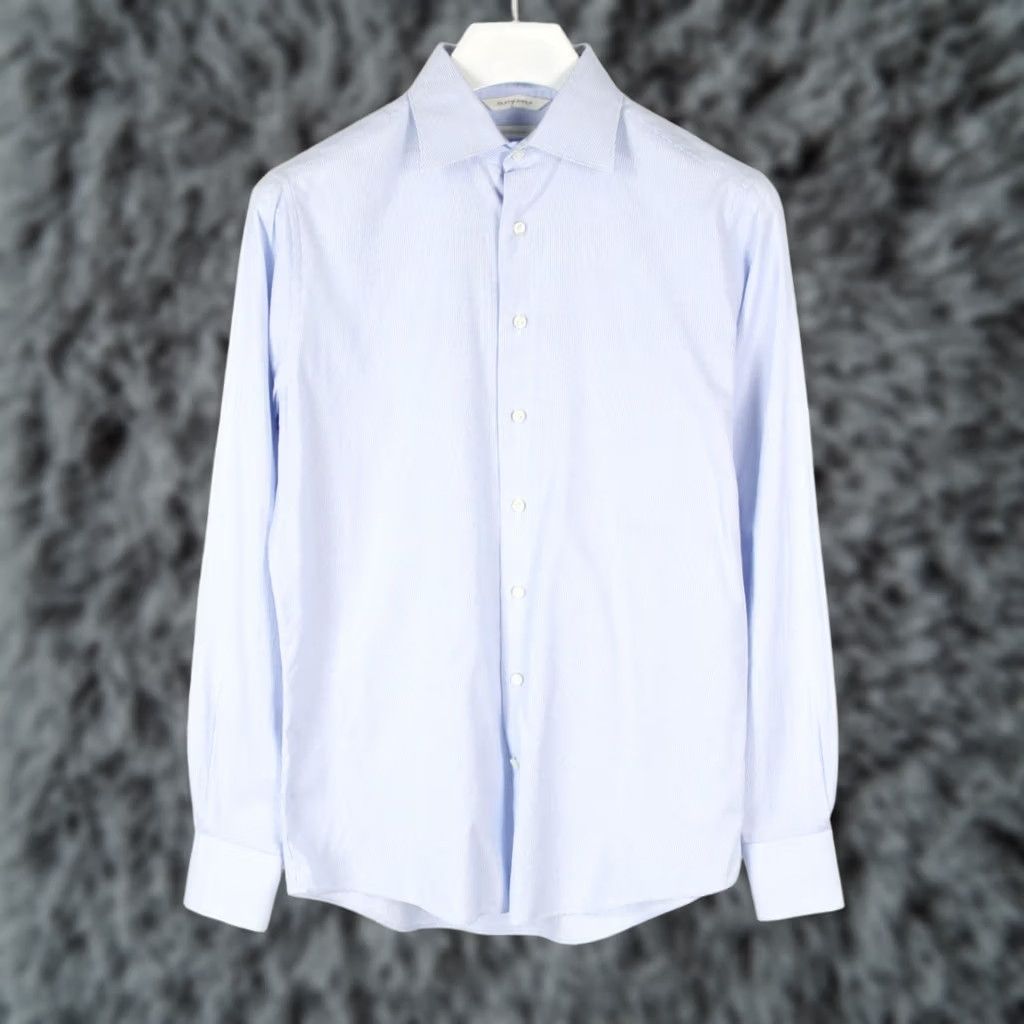 Suitsupply Suitsupply Custom Made Slim Fit Formal Shirt Men's 37/14 1/2 Blue Pinstripe Dress Shirt Size 36R - 1 Thumbnail
