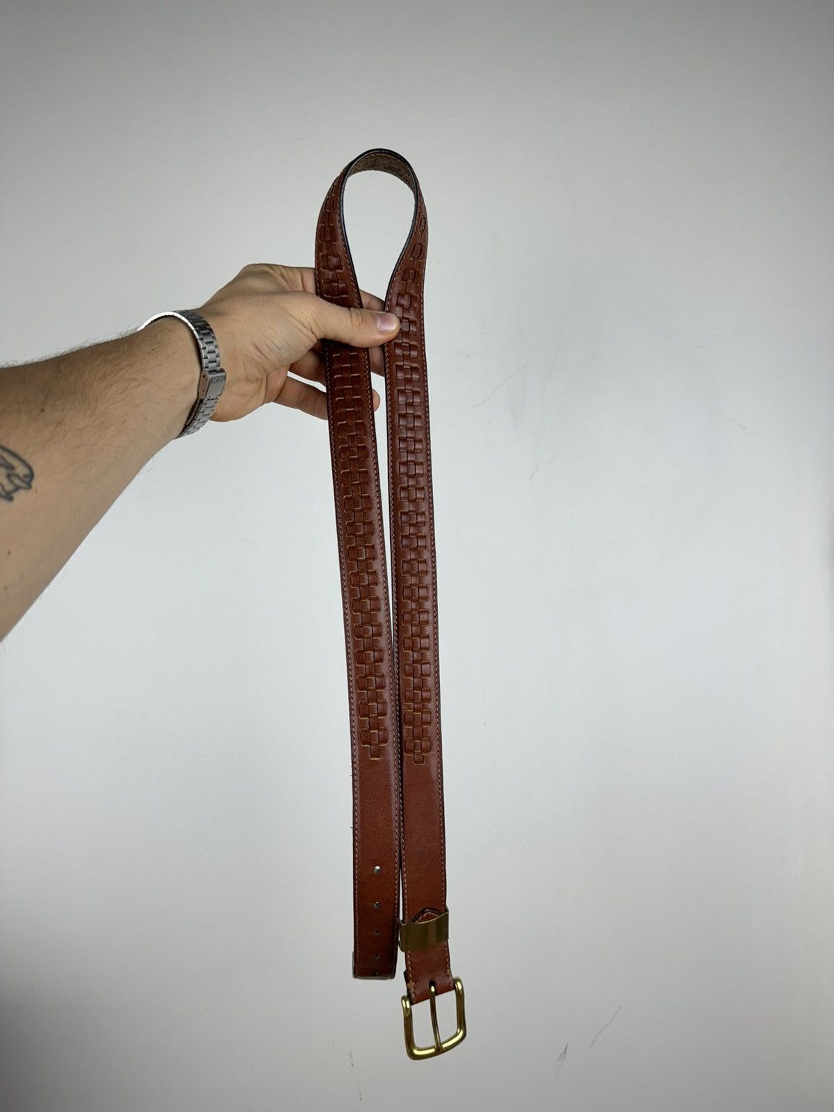 Burberry × Leather Leather belt Burberry y2k original luxury casual item Size ONE SIZE - 3 Thumbnail