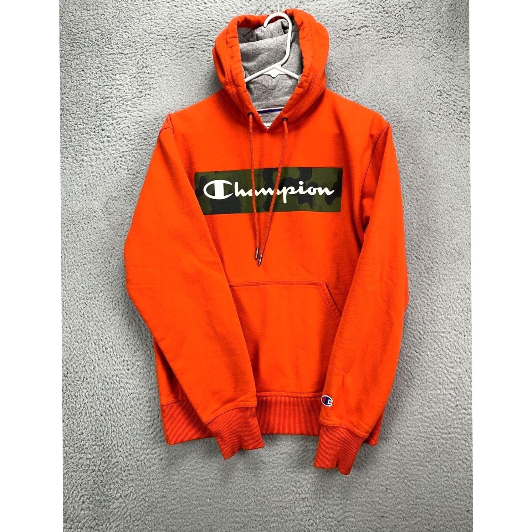 Champion Champion Hoodie Sweatshirt Adult Small Orange Graphic Camo Print Pullover Mens Size US S / EU 44-46 / 1 - 4 Thumbnail
