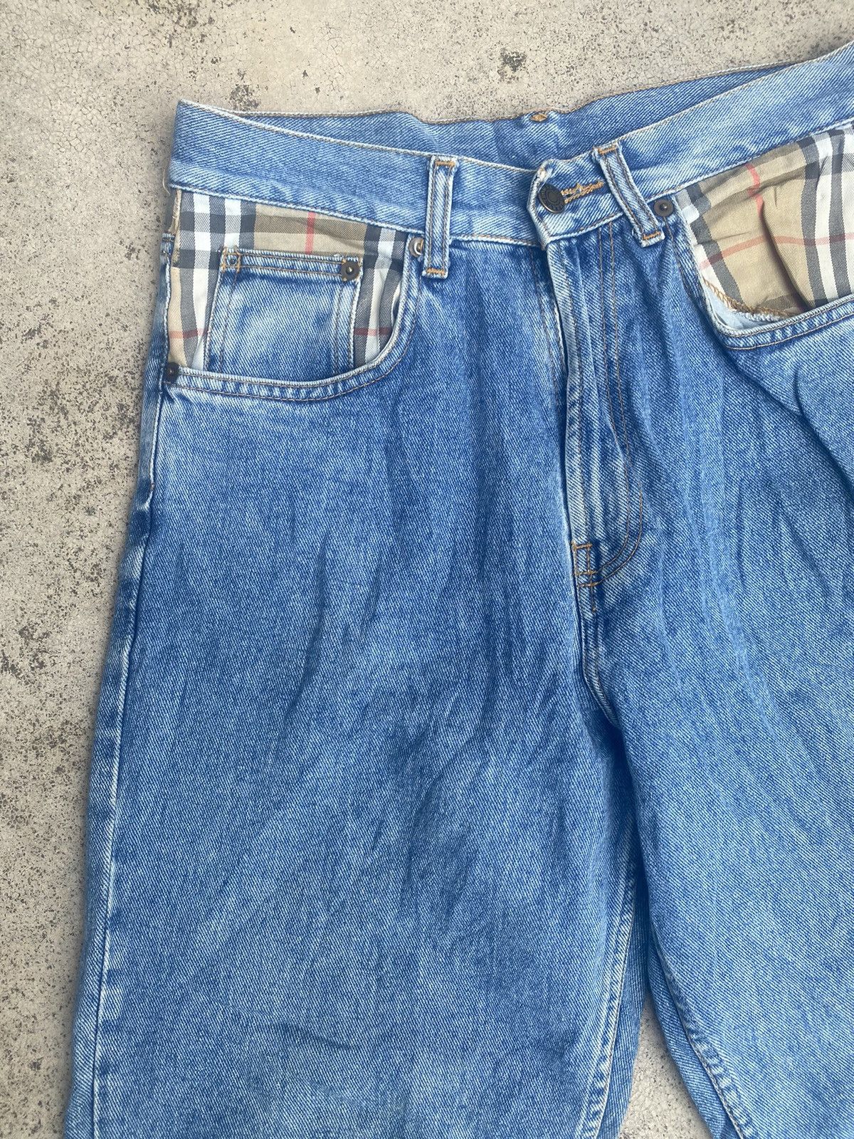 Burberry × Designer × Vintage Vintage Thomas Burberry Loose Wide Leg Jeans Size US 29 - 6 Thumbnail