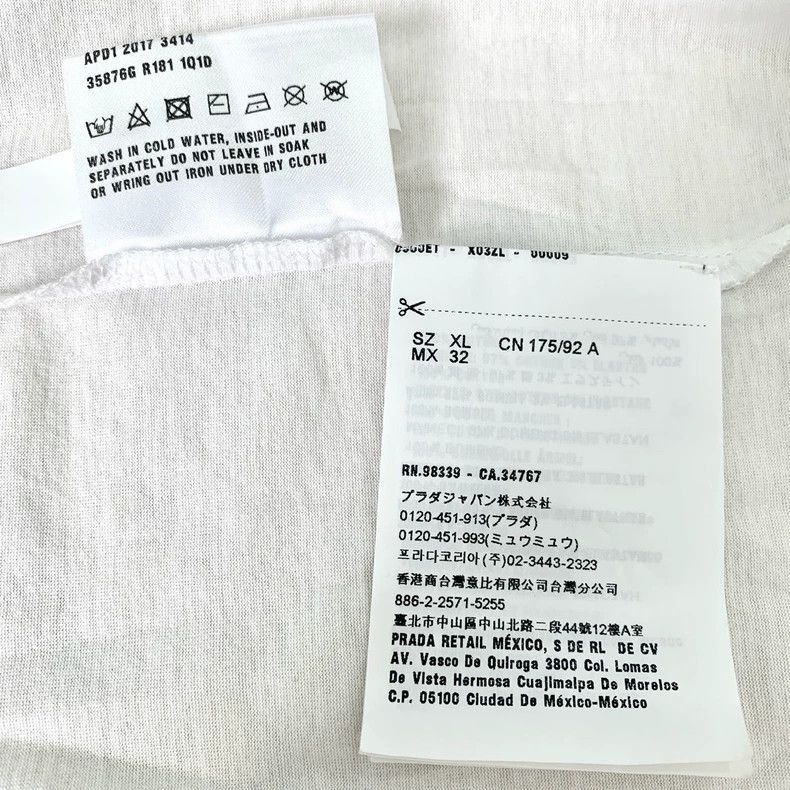 Prada Prada Puff sleeve round-neck white cotton short-sleeved T-s Size US L / EU 52-54 / 3 - 7 Thumbnail