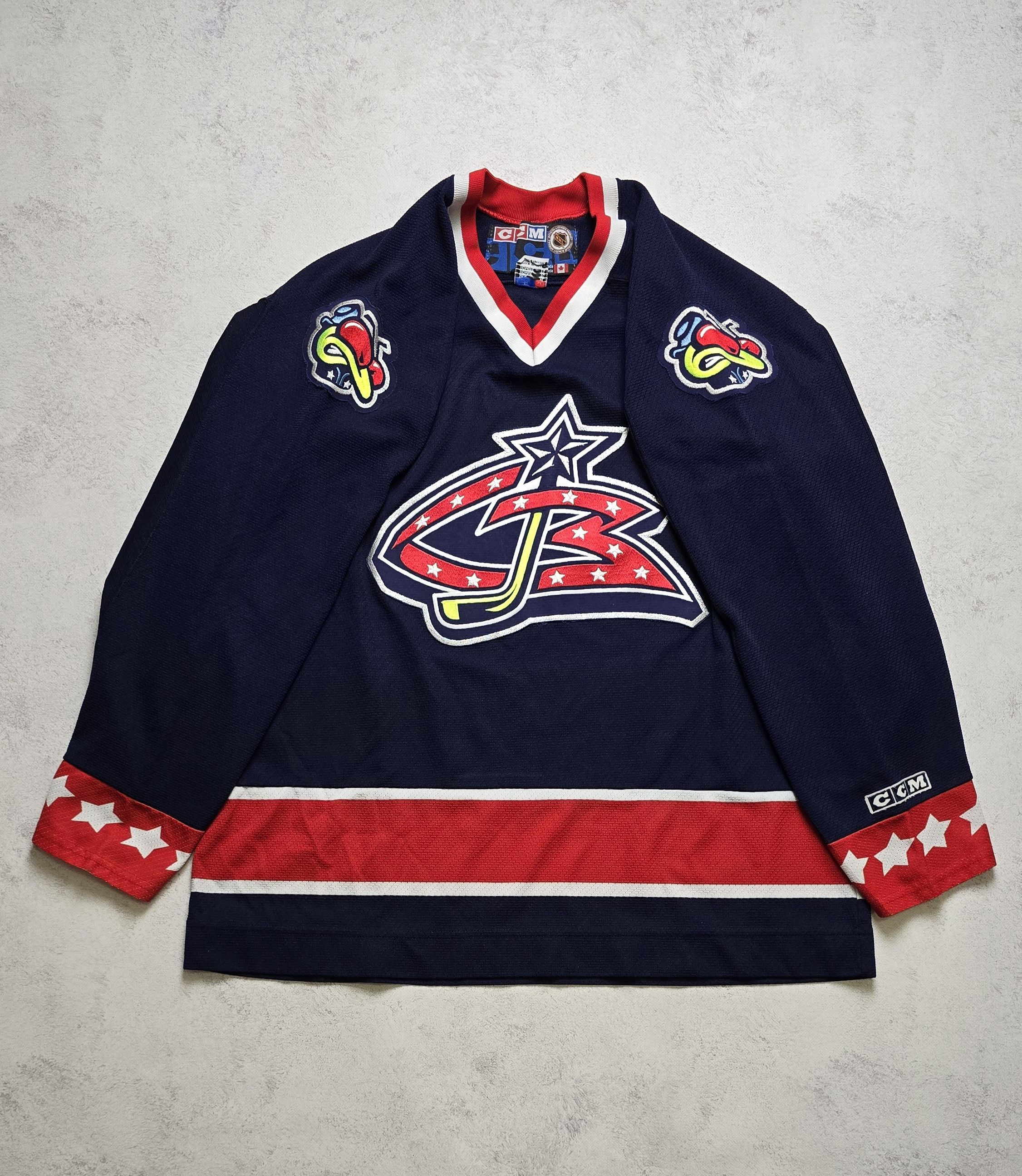 Ccm VINTAGE CCM COLUMBUS BLUE JACKETS Ice Hockey NHL Hockey Size US XL / EU 56 / 4 - 3 Thumbnail