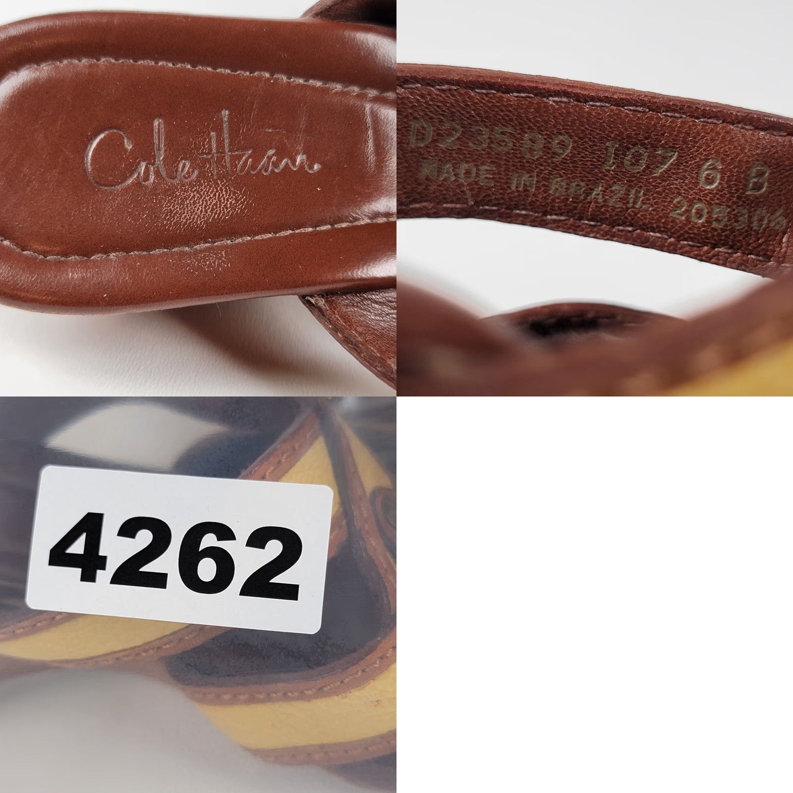 Cole Haan Cole Haan Wedge Heel Slides Sandal Women Size 6 Tan Yellow Two Tone Leather Cushioned Slip On Breathable Size US 6 / IT 36 - 9 Thumbnail