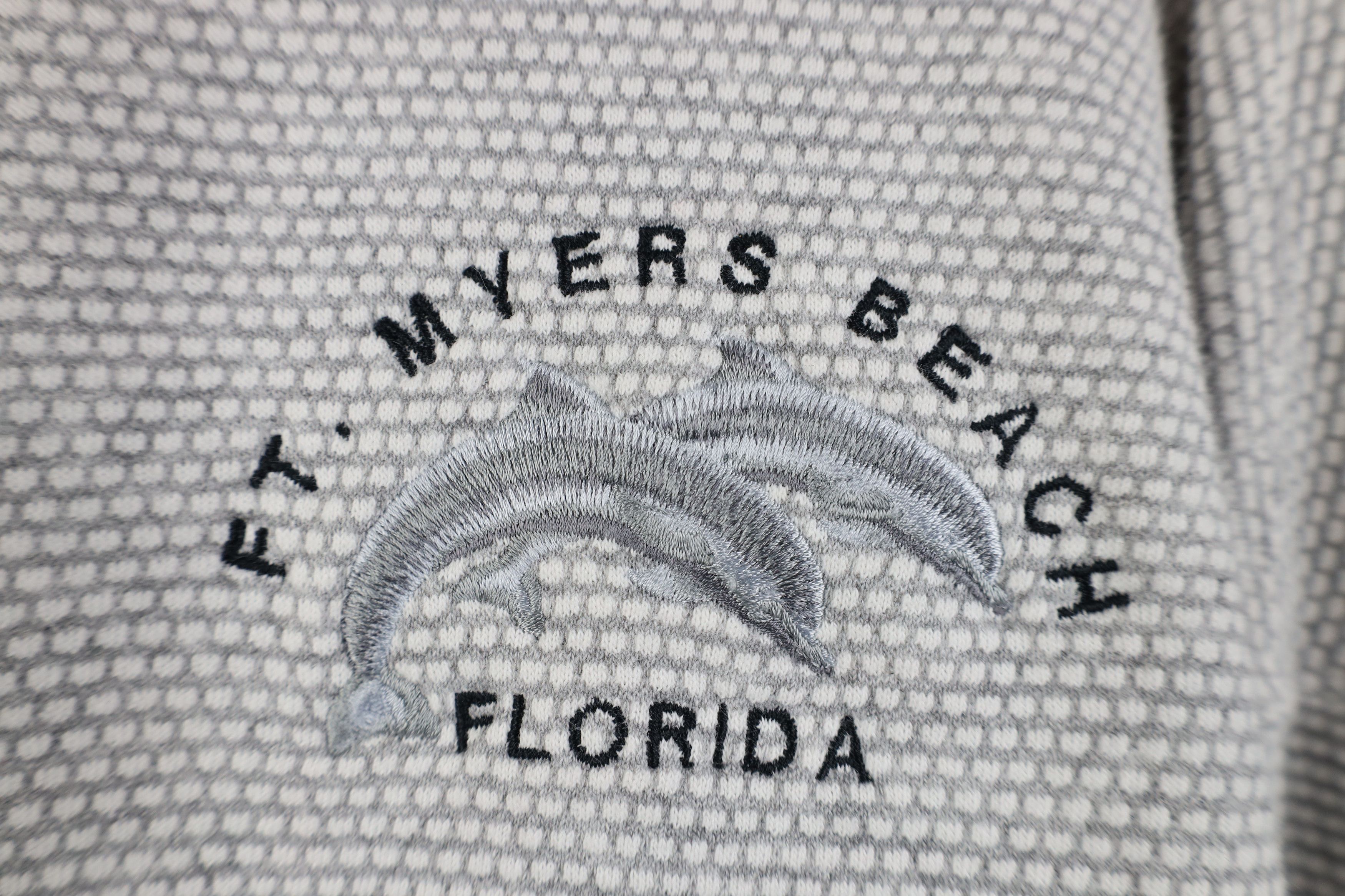 Vintage Vintage 90s Myers Beach Dolphin Thermal Knit Sweatshirt USA Size US XL / EU 56 / 4 - 4 Thumbnail