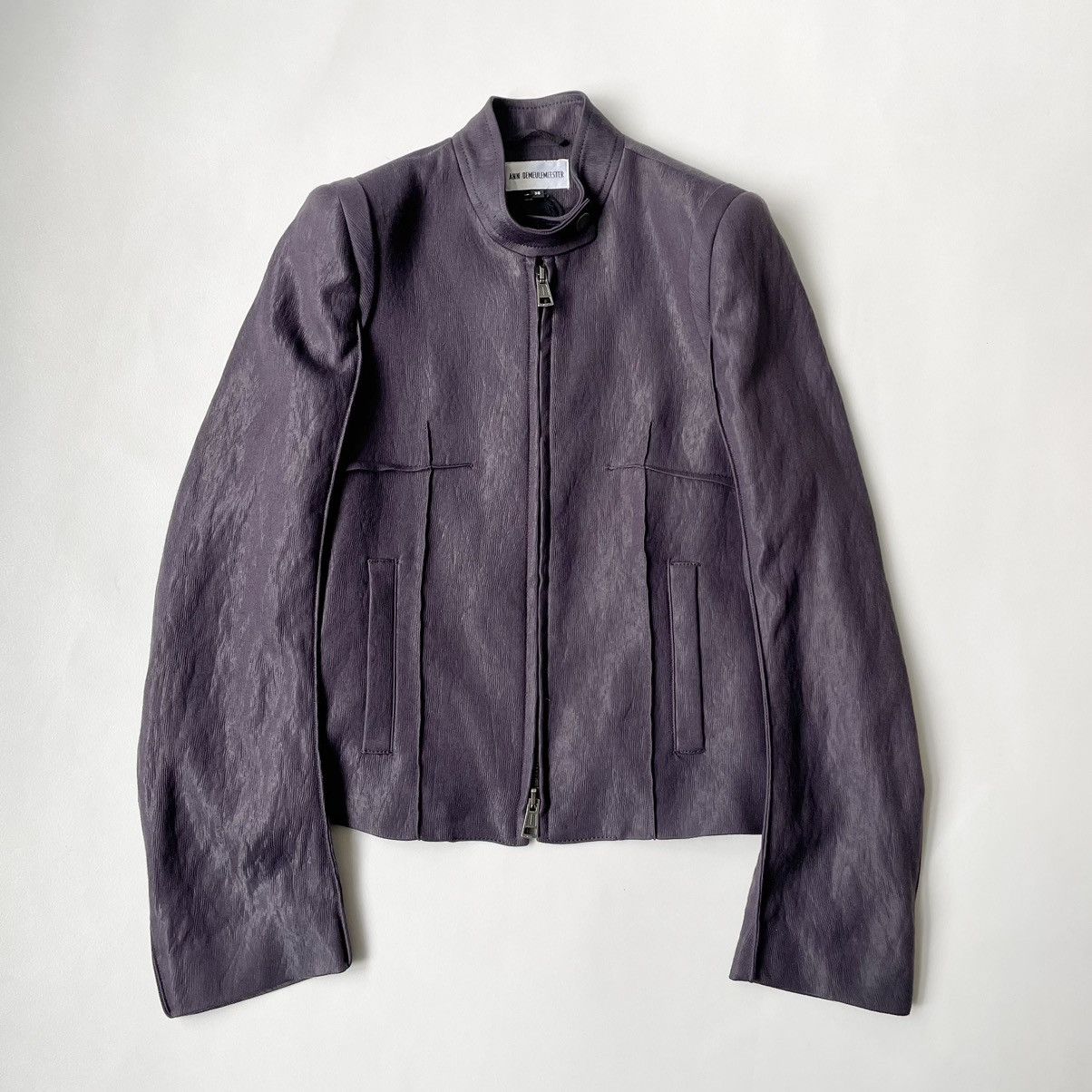 image of Ann Demeulemeester Purple Moto Racing Jacket, Women's (Size Small)