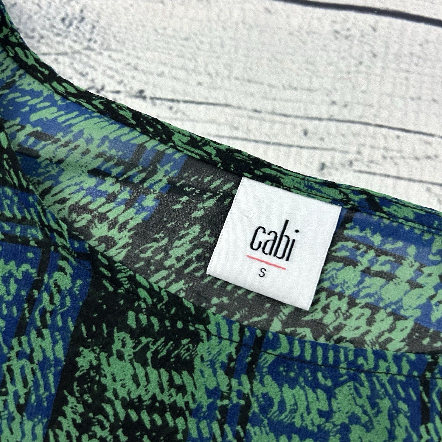 Vintage Cabi 2 Piece Tank Sheer Short Sleeve Top Women's Small Green Blue Shirt Blouse, 2 Piece, Sheer, Green, Blue, Small, Women's Size S / US 4 / IT 40 - 4 Thumbnail