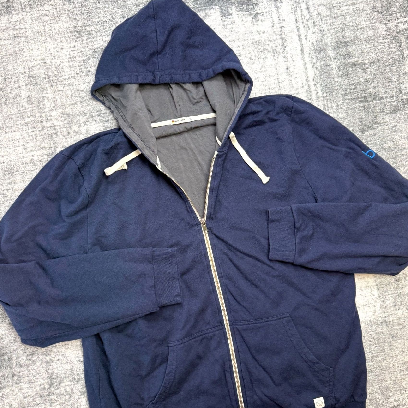 Marine Layer Marine Layer Hoodie Men XL Navy Blue Full Zip Lined Afternoon Stretch Sweatshirt Size US XL / EU 56 / 4 - 2 Thumbnail