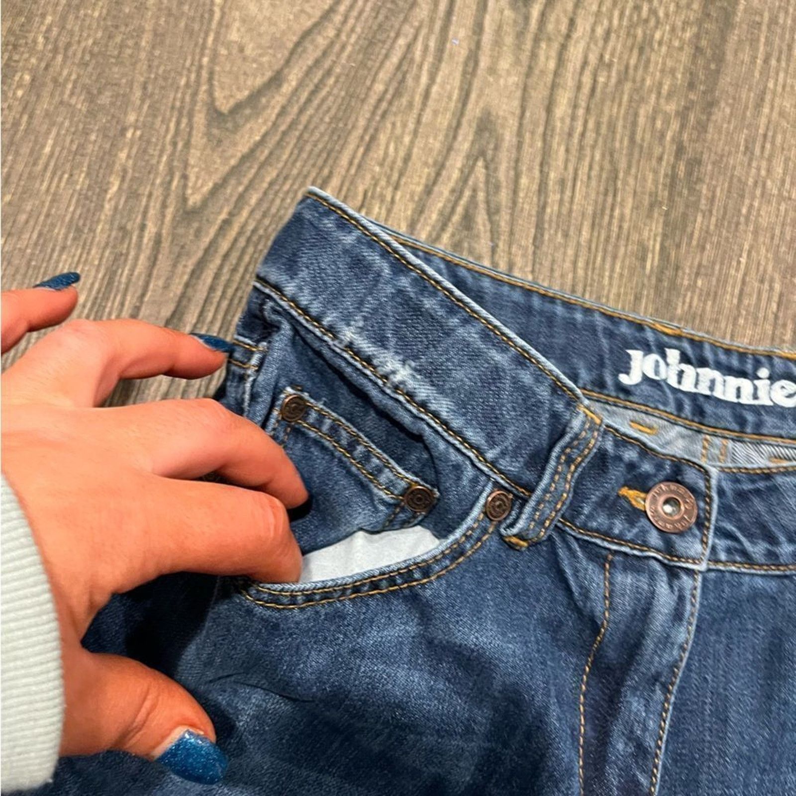& Other Stories Johnnie B Women's Straight Jean Mid-Rise Denim Blue Size 26R Size 26" / US 2 / IT 38 - 4 Thumbnail