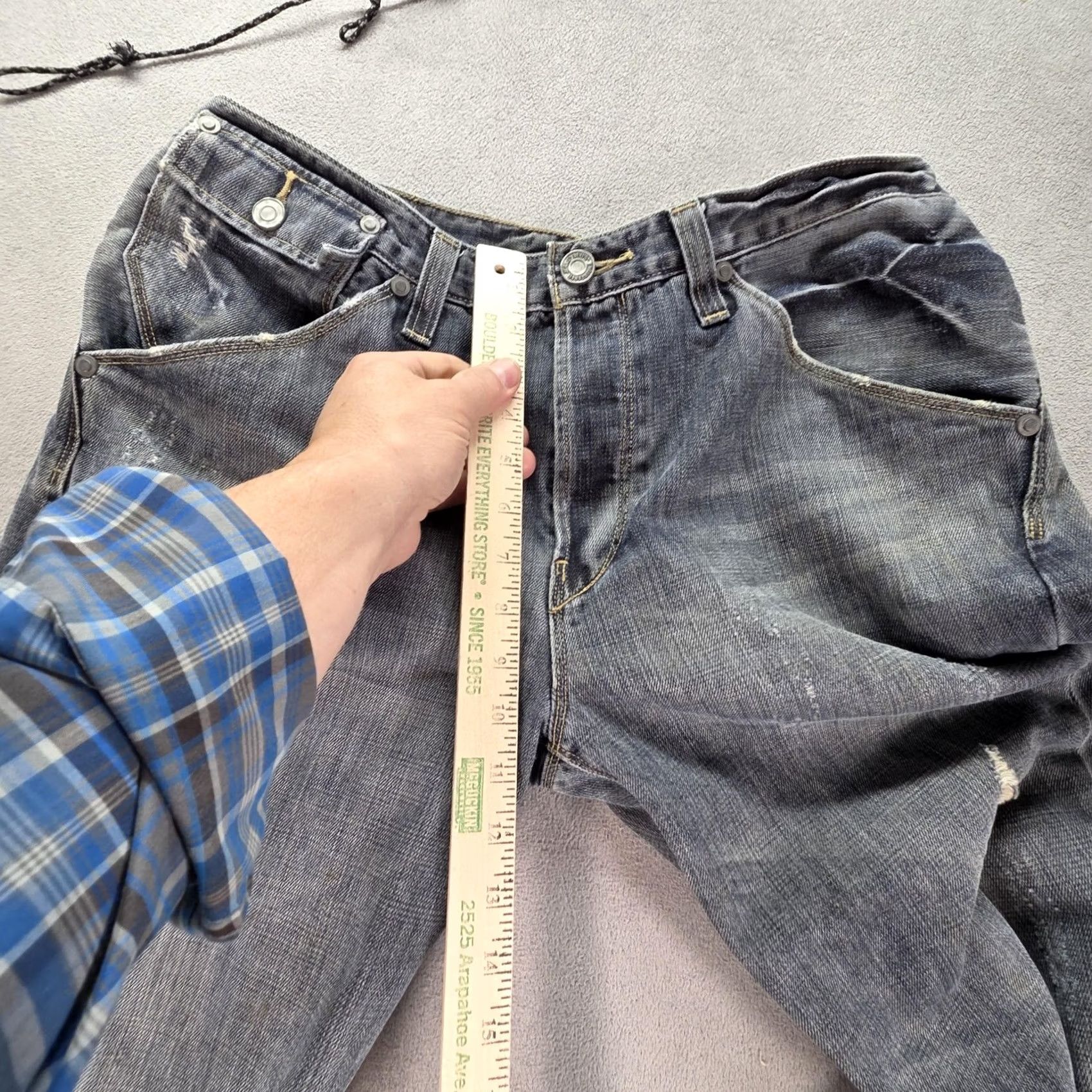 Levi's Levi's Engineered Jeans Mens 33x32 Blue 10th Anniversary Distressed Pockets Straight Denim Cotton Vintage: No? Size US 33 - 7 Thumbnail