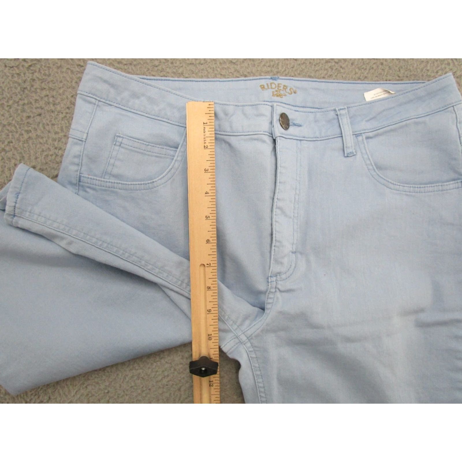 Lee Lee Riders Capri Jeans Women Stretch Denim Light Sky Blue 14 Medium Blue Capri Jeans Womens Size 36" / US 14 / IT 50 - 5 Thumbnail