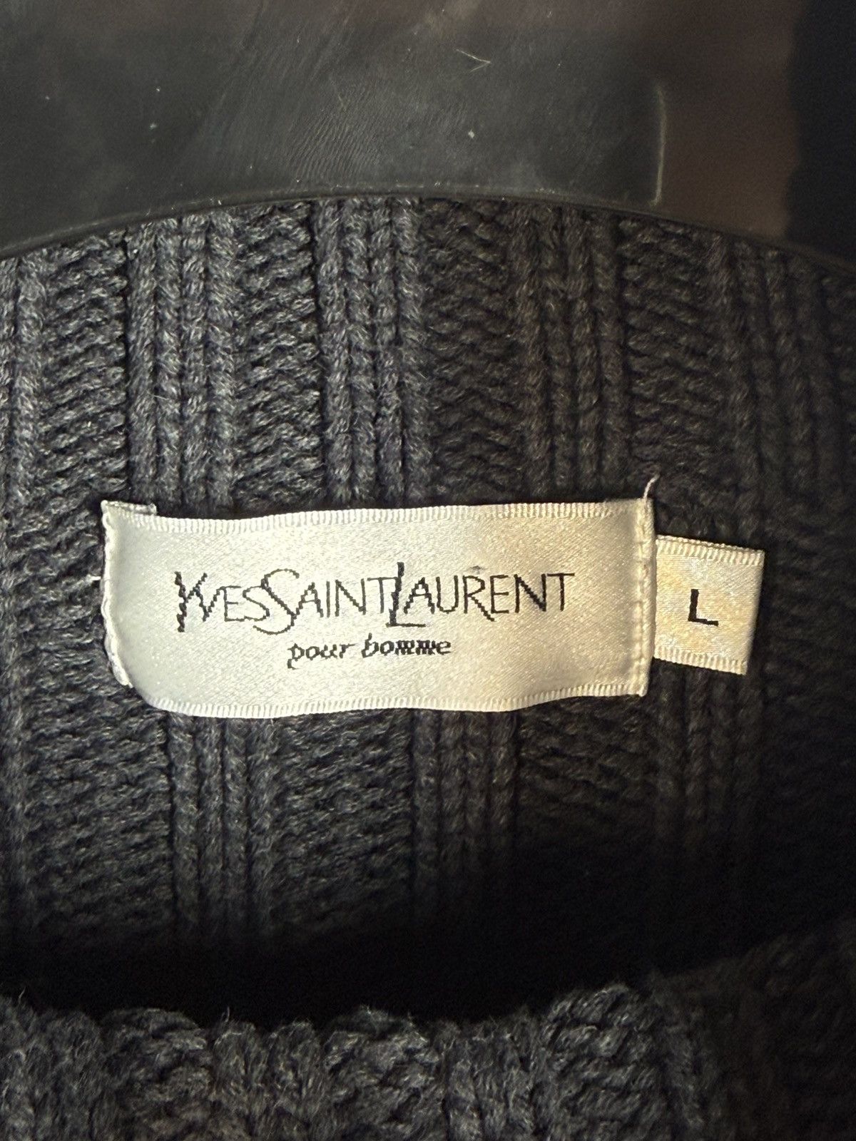 Yves Saint Laurent Grey/Black YSL Sweater Turtleneck Heavy Knit Vintage Yves Size US L / EU 52-54 / 3 - 5 Thumbnail