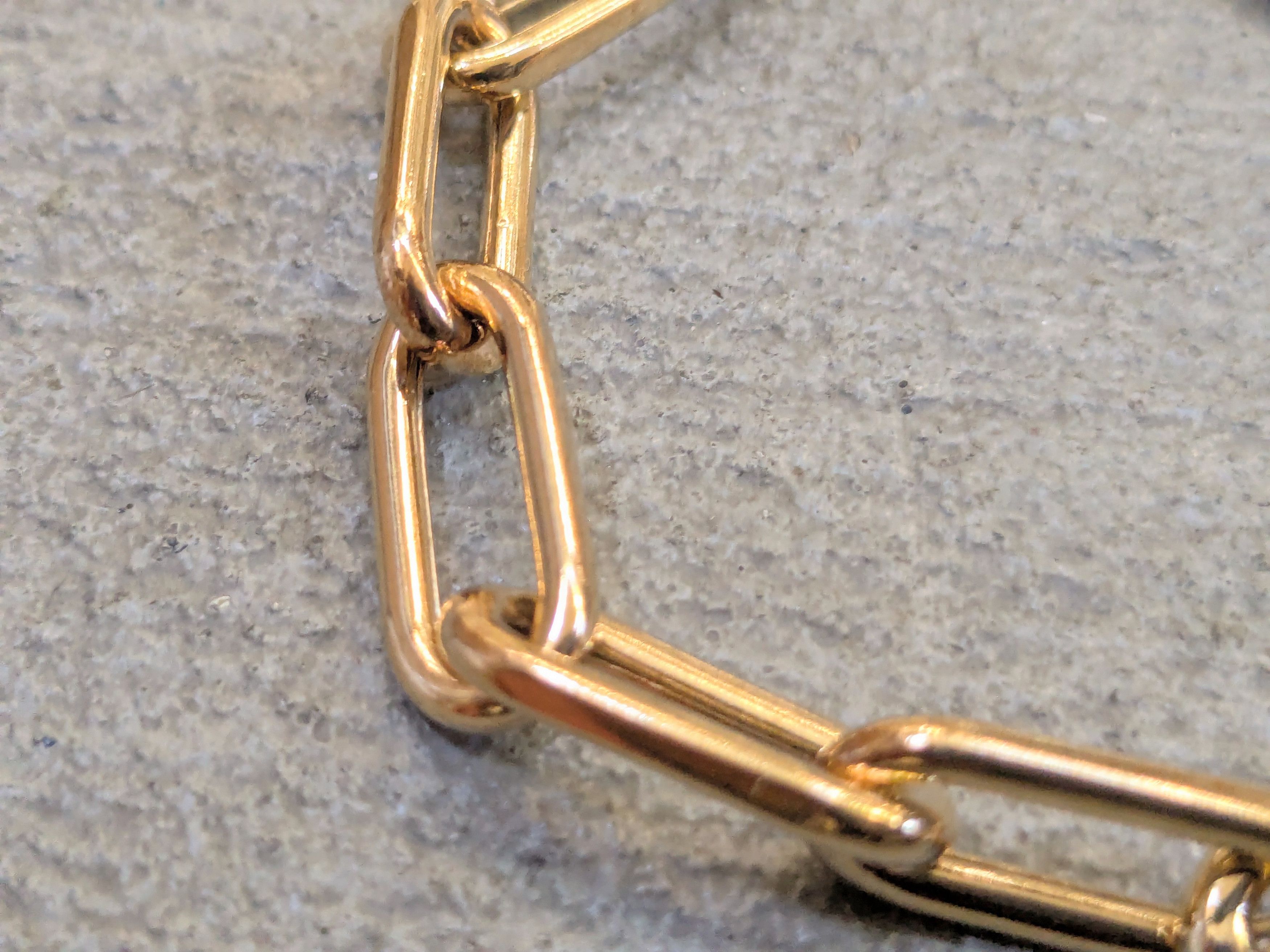 Jewelry Vintage Sterling Silver Paperclip Bracelet Gold Vermeil 7" Size ONE SIZE - 4 Thumbnail