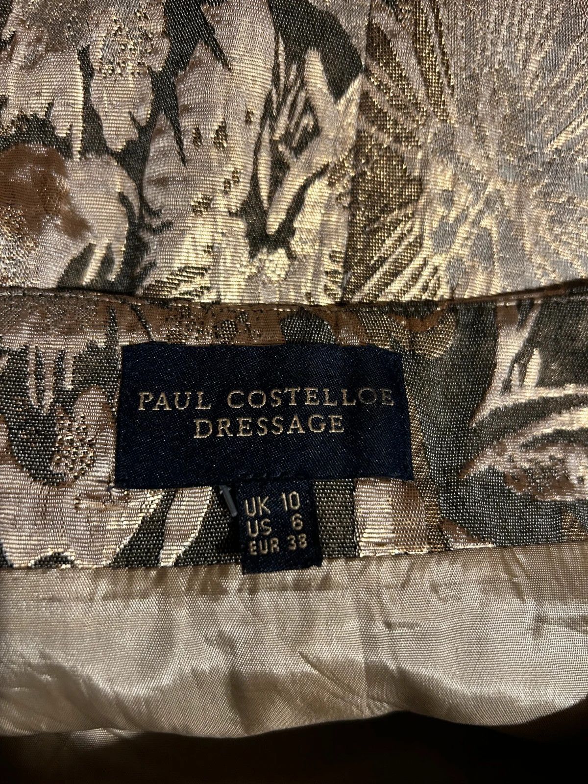 Other Paul Costelloe Dressage Gold Floral Brocade Skirt UK 10 Size L / US 10 / IT 46 - 6 Thumbnail