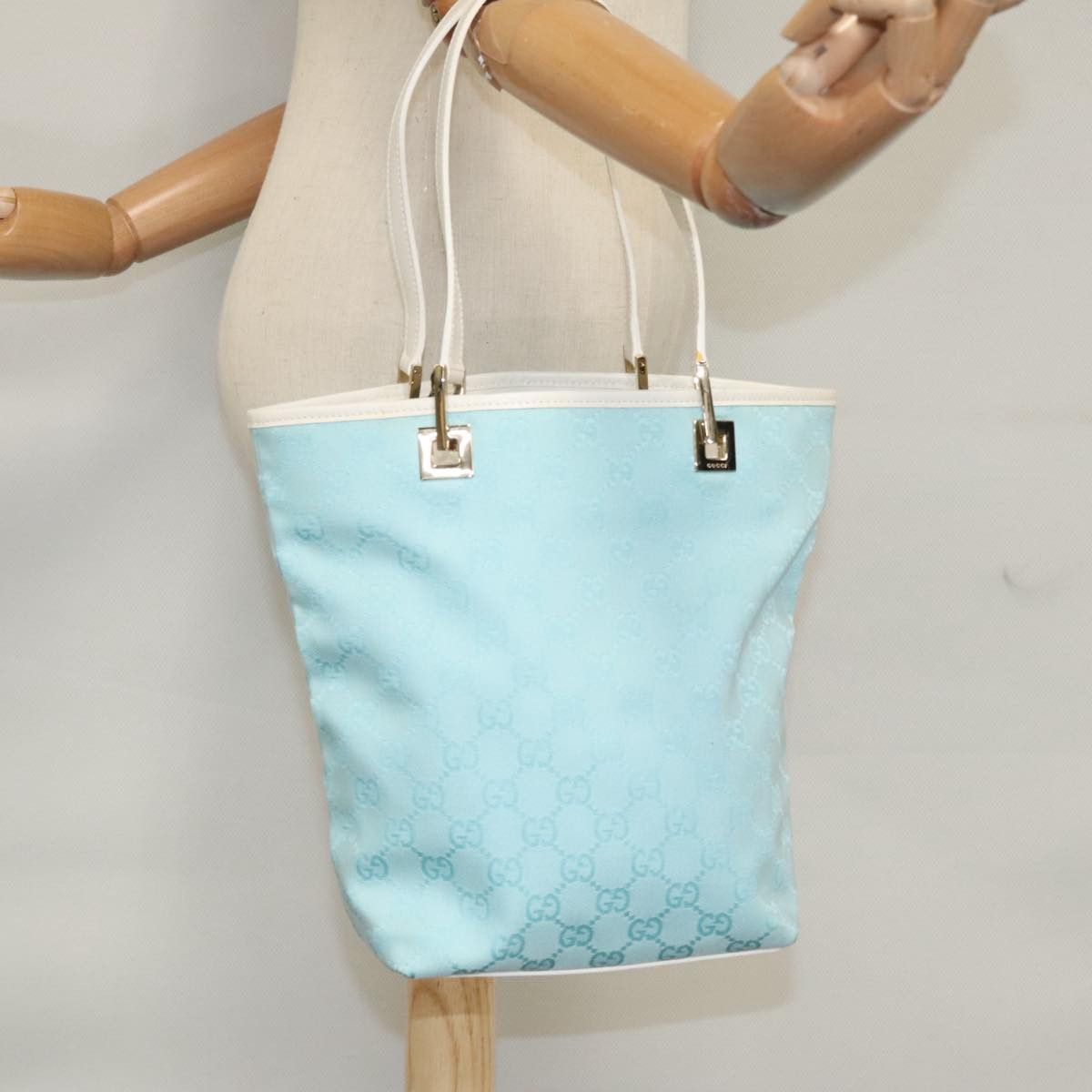 Gucci GUCCI GG Canvas Tote Bag Light Blue Size ONE SIZE - 24 Thumbnail
