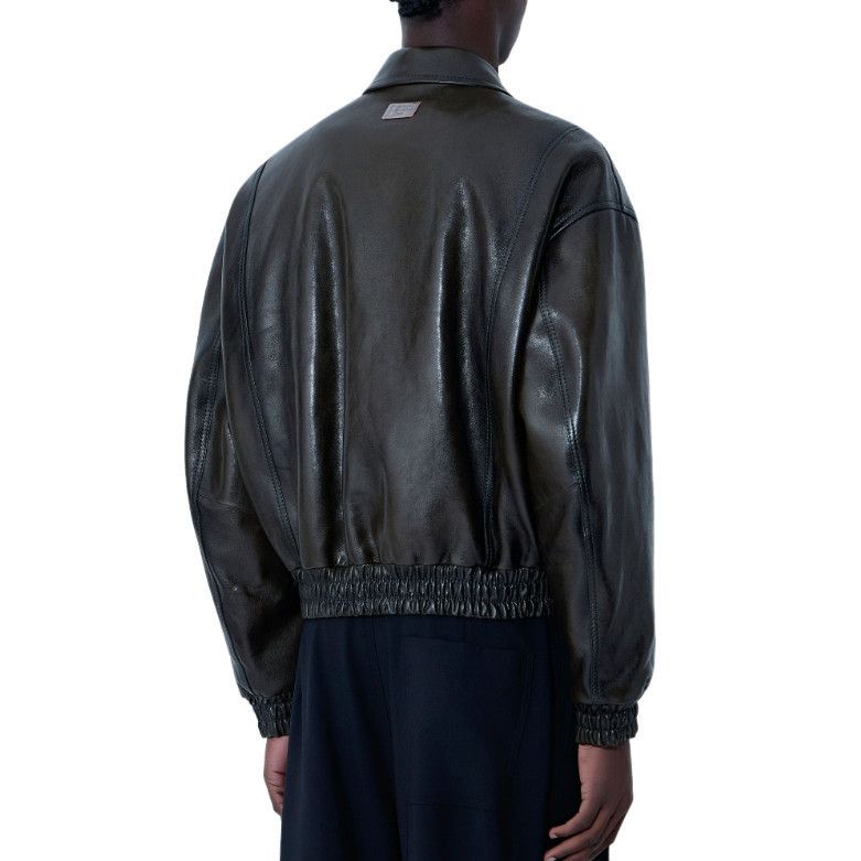 Acne Studios ACNE STUDIOS Brown Leather Bomber Jacket New & Authentic (Me Size US XL / EU 56 / 4 - 2 Thumbnail