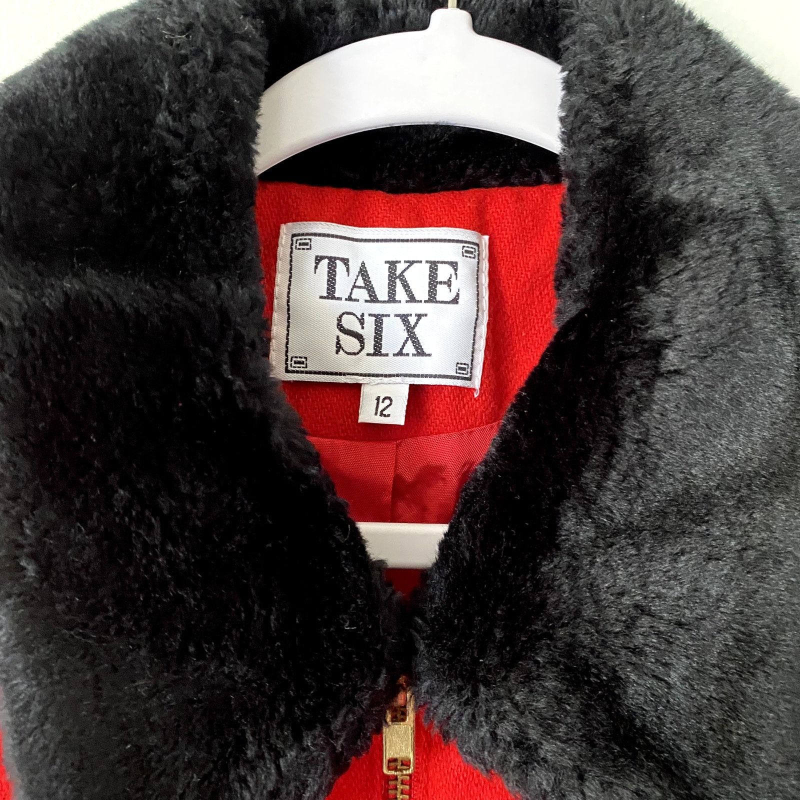 Vintage Vintage Take Six Wool Blend Cropped Zip Fur Collar Jacket Size XL / US 12-14 / IT 48-50 - 3 Thumbnail