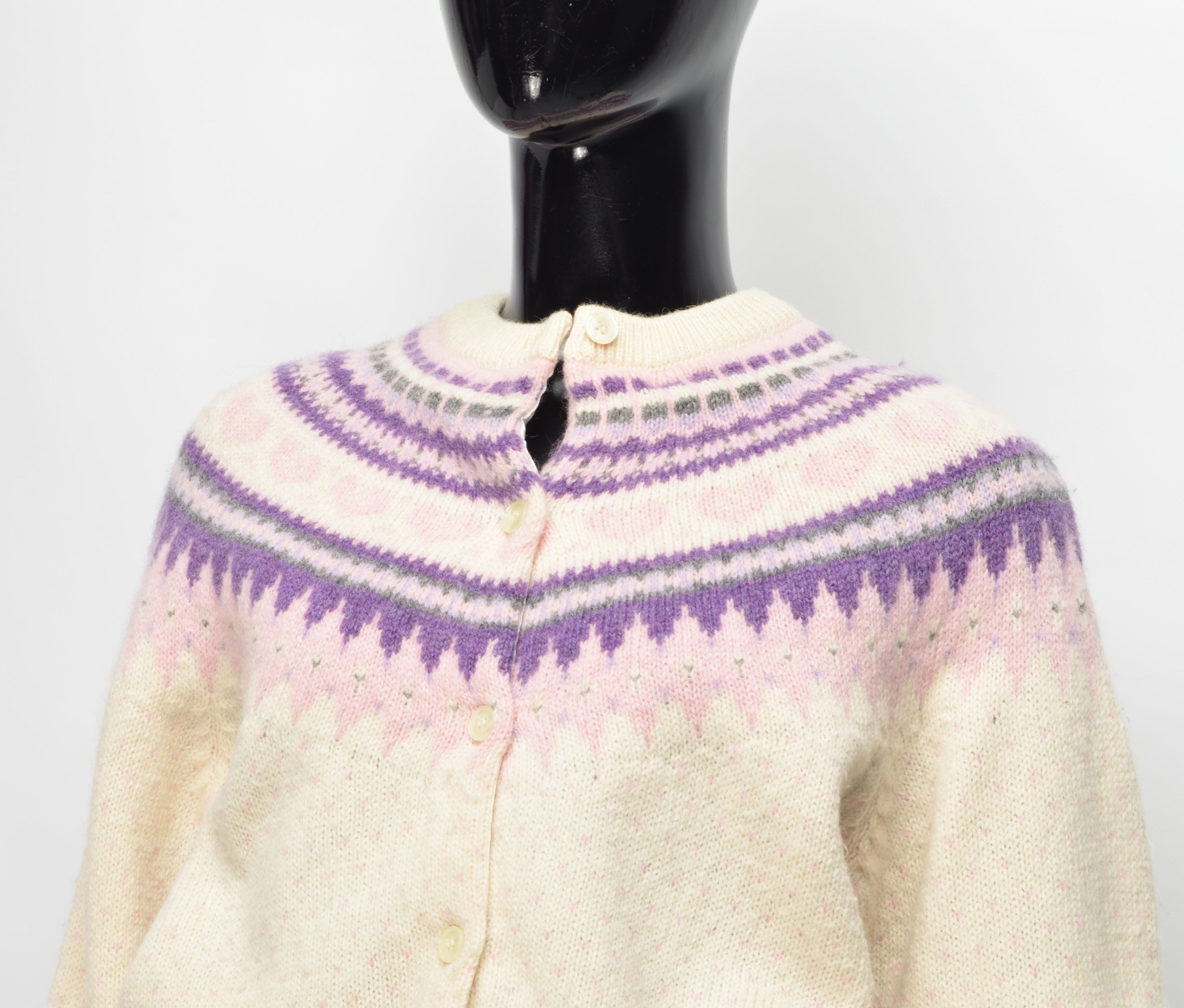 Woolrich Woolen Mills Woolrich 90's Heart's Cute Cottagecore Wool Blend Cardigan Size L / US 10 / IT 46 - 8 Thumbnail