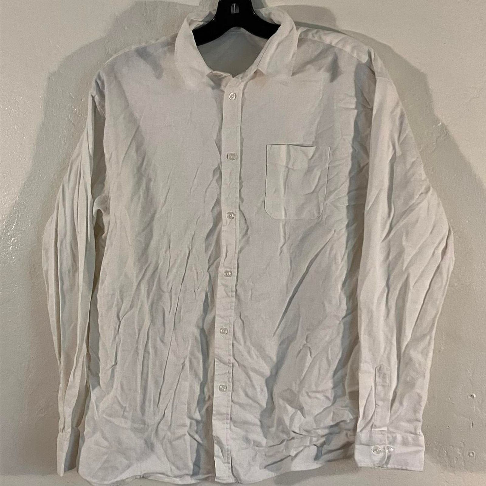 Other H2H White Linen Blend Button Up Pocket Casual Shirt Size US XXL / EU 58 / 5 - 1 Thumbnail