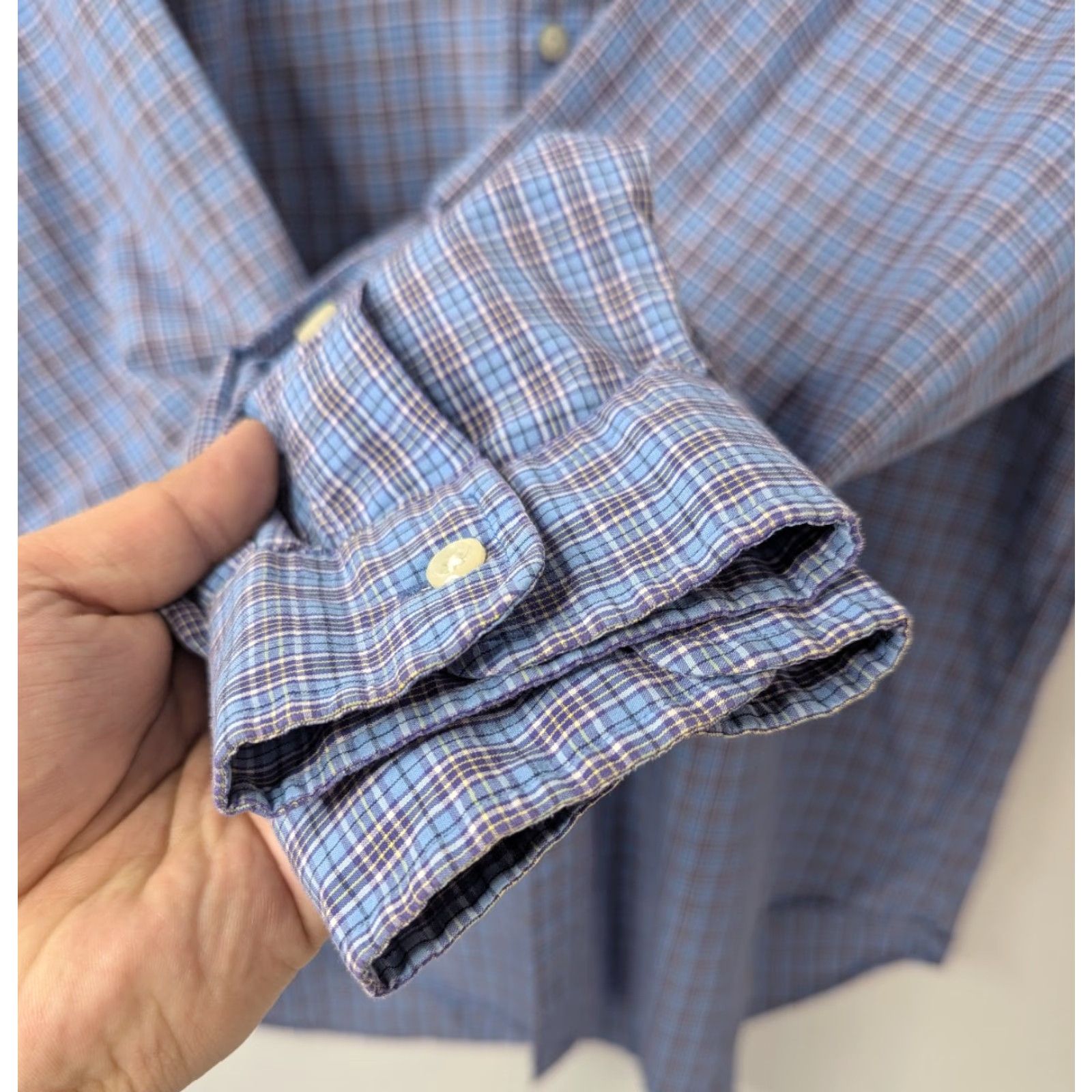 Ralph Lauren Ralph Lauren Blake Men's Large Long Sleeve Button-Down Shirt Plaid Blue Cotton Oxford / Breathable, Classic Fit, Regular, Button-Up, Collar Shirt Size US L / EU 52-54 / 3 - 3 Thumbnail