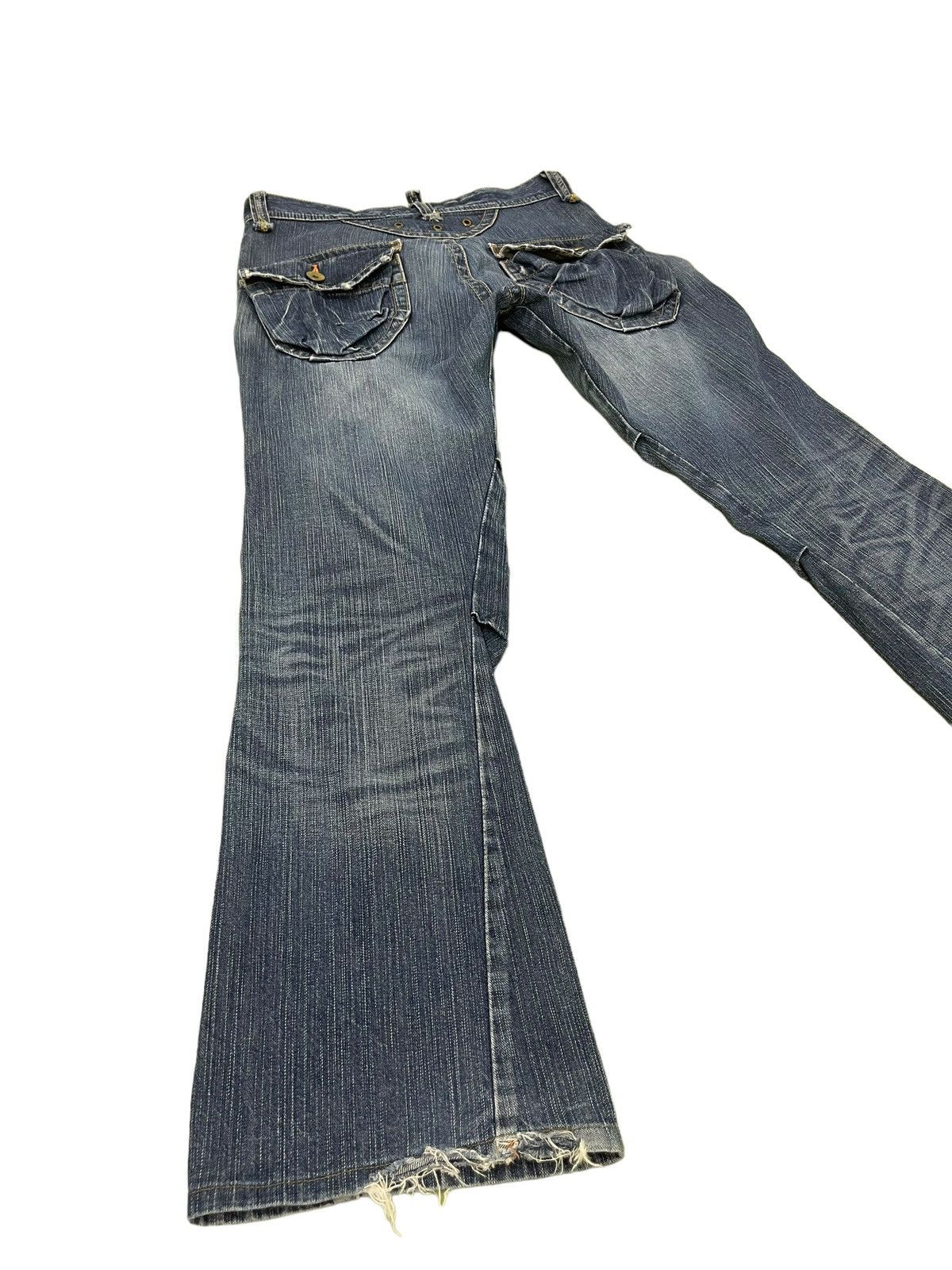 Japanese Brand Flare Jeans Edwin Cargo Faded Distress Boot Cut 8🟦8 Size US 32 / EU 48 - 12 Thumbnail