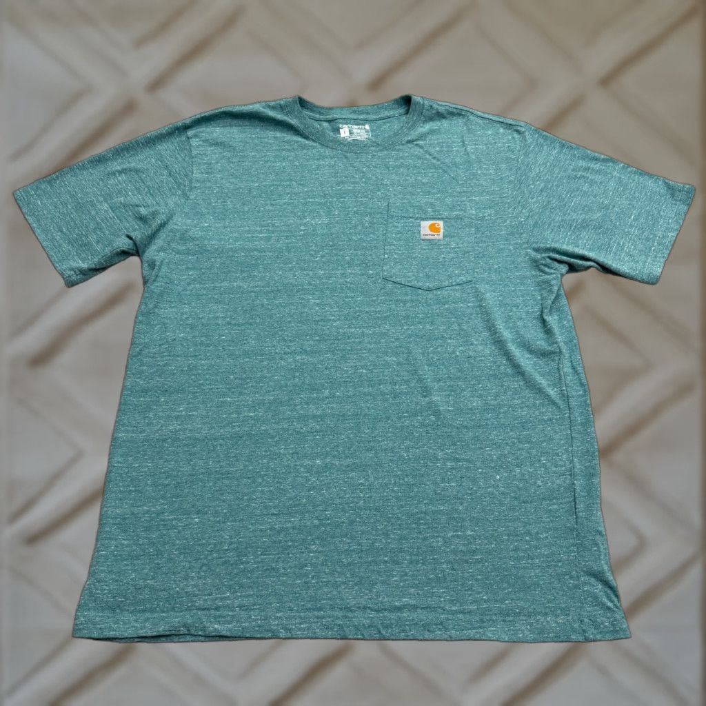 Carhartt Carhartt K87 Loose Fit T-Shirt Mens L Green Crew Neck Pocket Tee Short Sleeve Outdoor Classic Logo Size US L / EU 52-54 / 3 - 1 Thumbnail