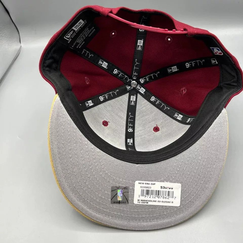 New Era Cleveland Cavaliers Cavs Hat Men Red Snap NBA Back Cap New Size ONE SIZE - 5 Thumbnail