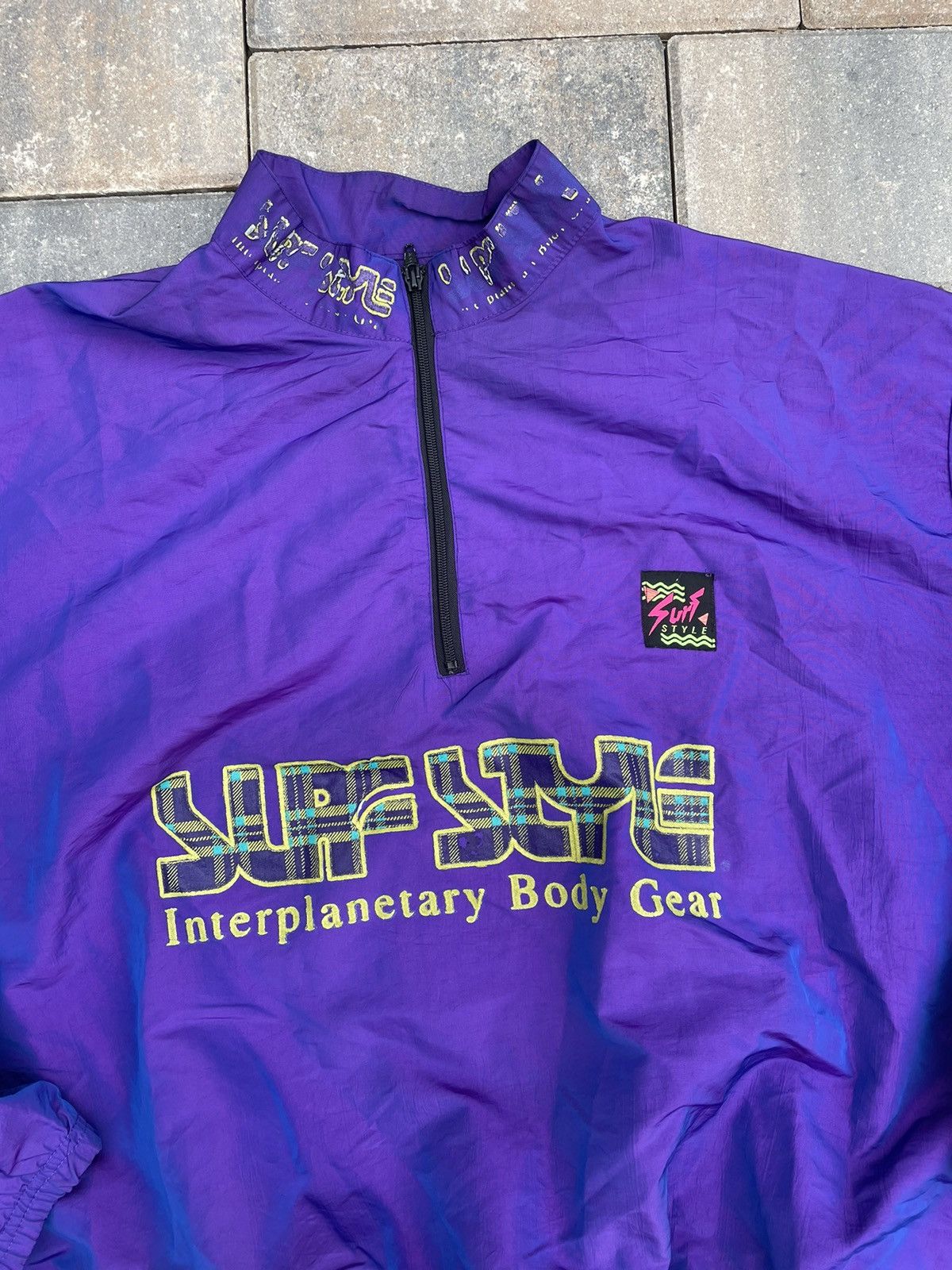 Vintage Vintage 90s purple surf style windbreaker jacket xl Size US XL / EU 56 / 4 - 2 Thumbnail