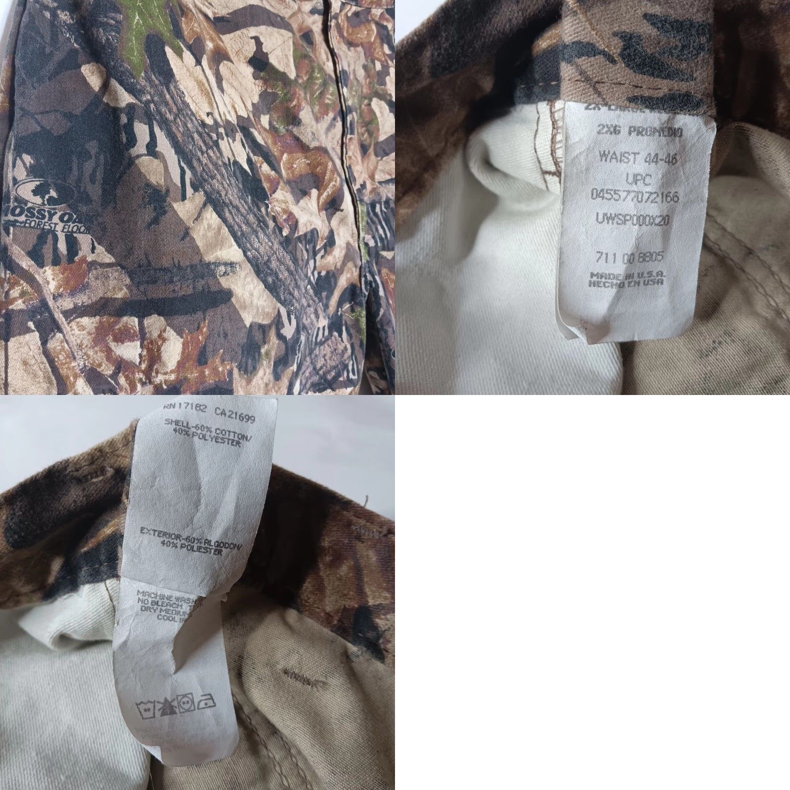 AMO VINTAGE Camo Cargo Pants Men 2XL Regular Rugged Break Up Mossy Oak Cargo Hunt Outdoors Camouflage Pants Mens Size US 39 - 10 Thumbnail