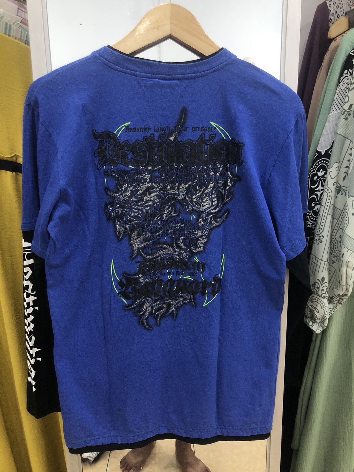 If Six Was Nine Y2K Beaumere Poem Tribal Dragon double layer Longsleeve Size US M / EU 48-50 / 2 - 4 Thumbnail