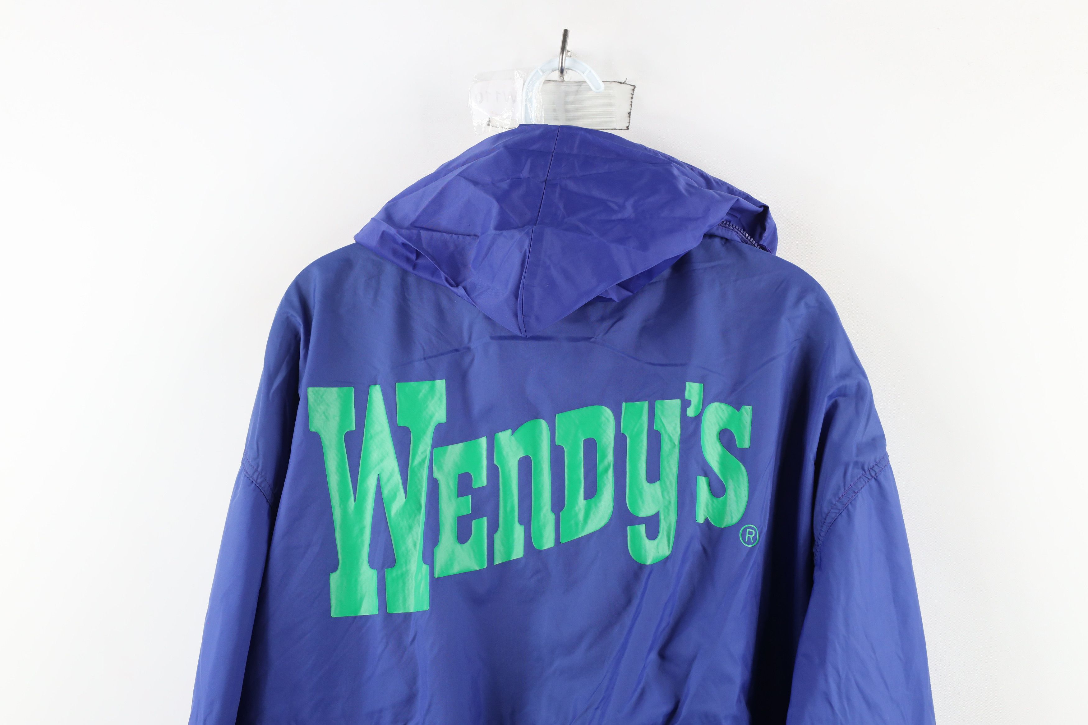 Vintage Vintage 90s Wendys Food Fresh Stuffed Pitas Hooded Jacket Size US XL / EU 56 / 4 - 12 Thumbnail