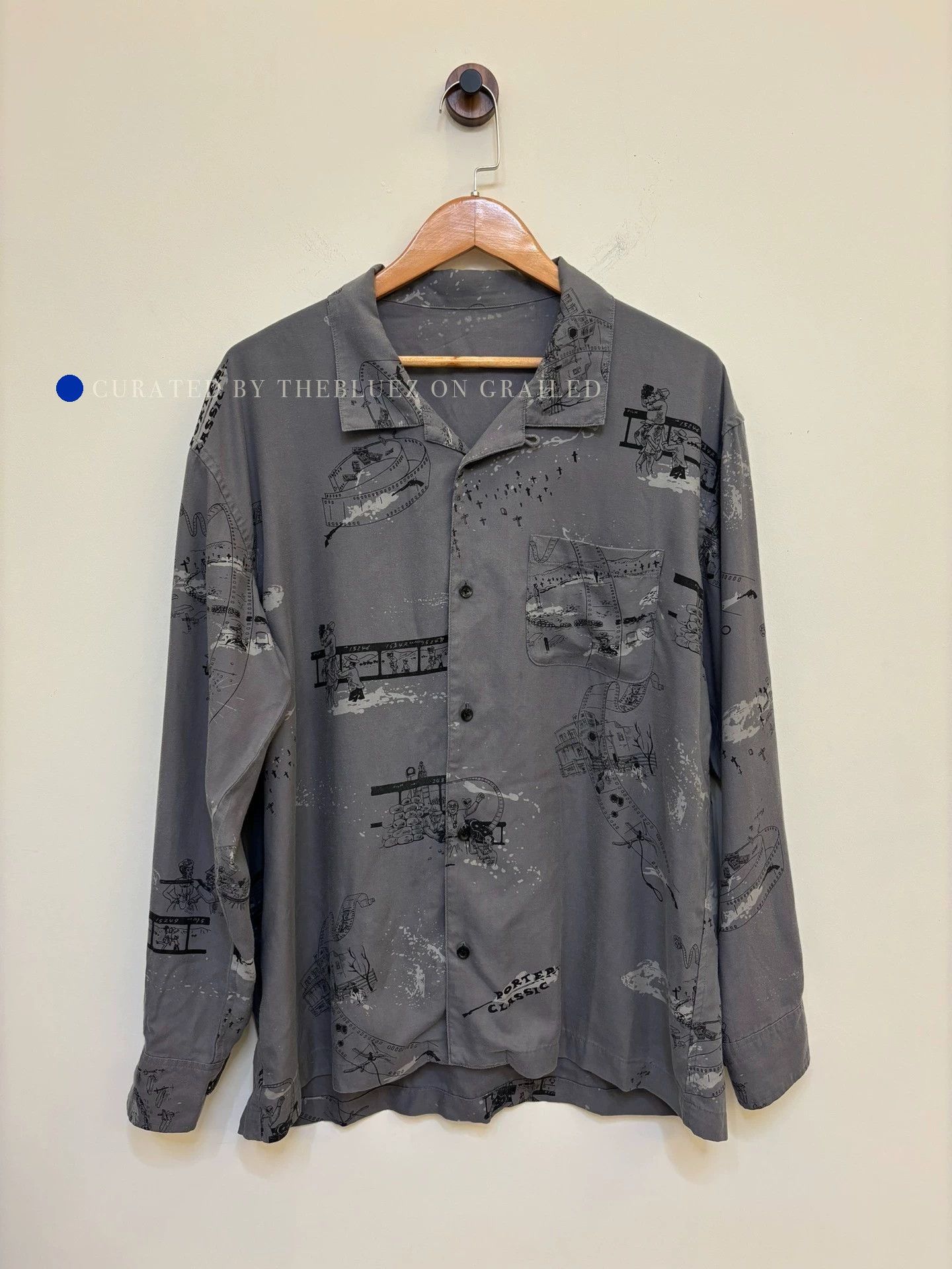 Porter Gray Printed Long Sleeve Button-Up Shirt Size US L / EU 52-54 / 3 - 1 Thumbnail