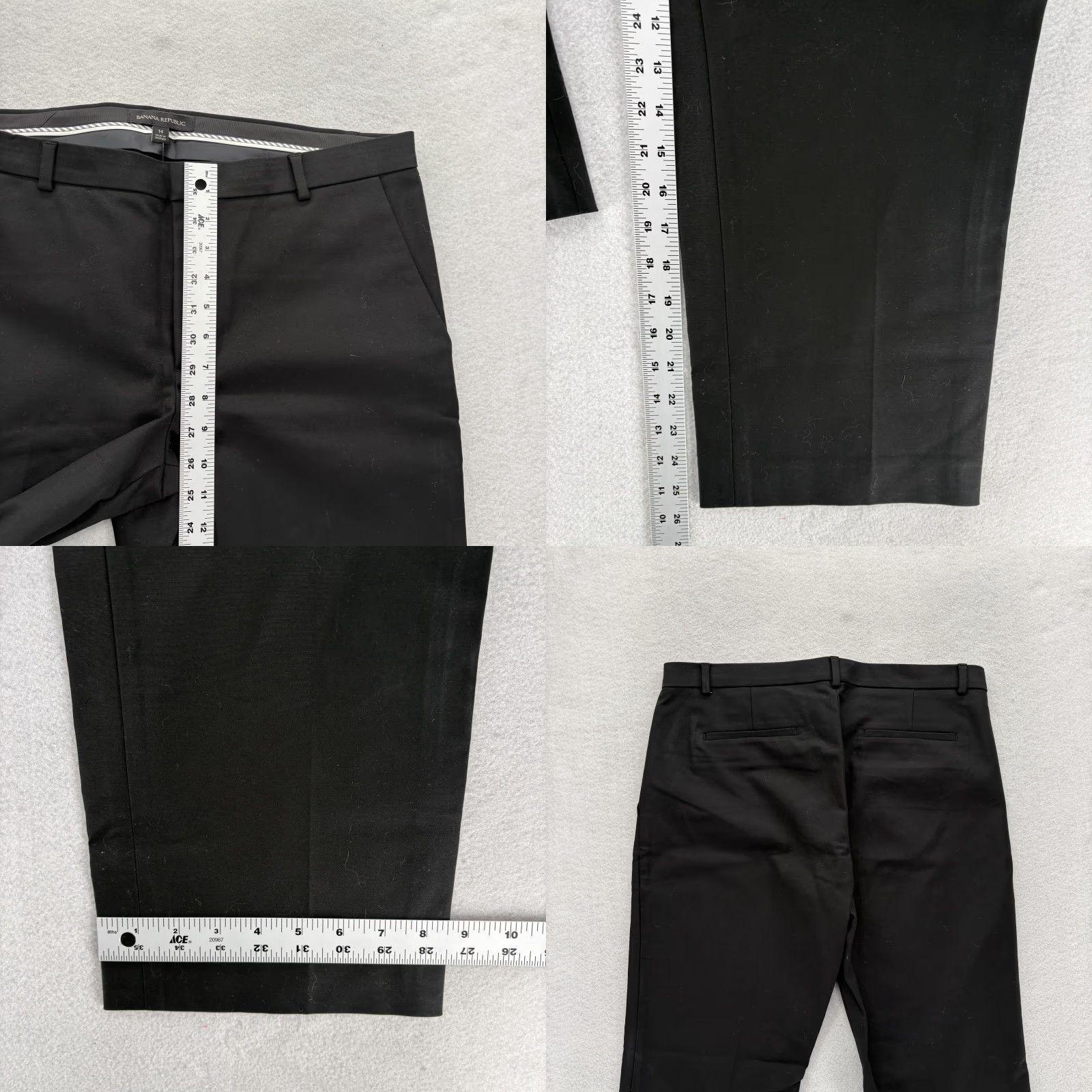 Banana Republic VINTAGE? No. Banana Republic Dress Pants Womens 14 Black Straight Cropped Stretch Work Career - Shirt? Size 36" / US 14 / IT 50 - 8 Thumbnail