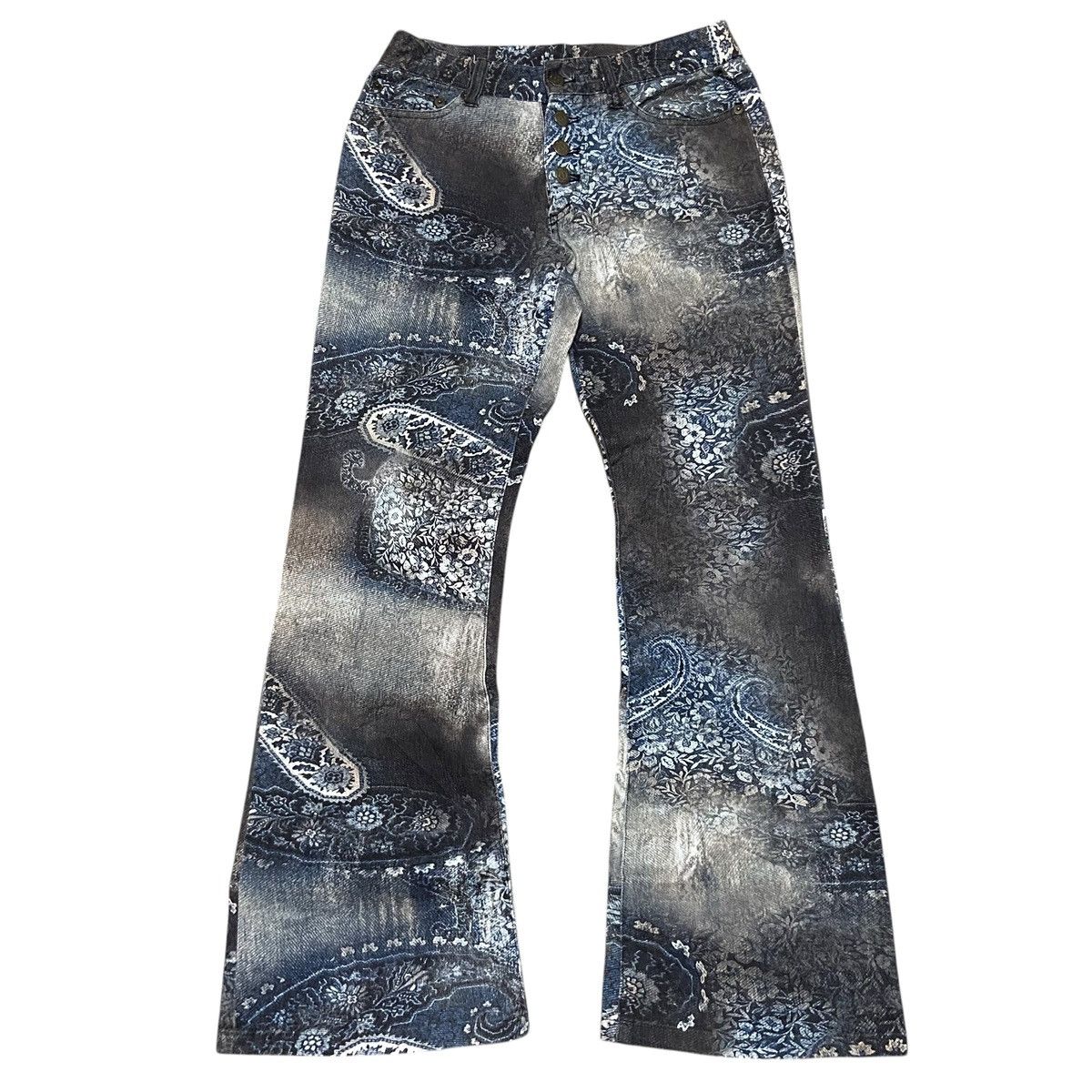 Tornado Mart 00’s Archive Tornado Mart Floral Flared Pants Size US 28 / EU 44 - 2 Thumbnail