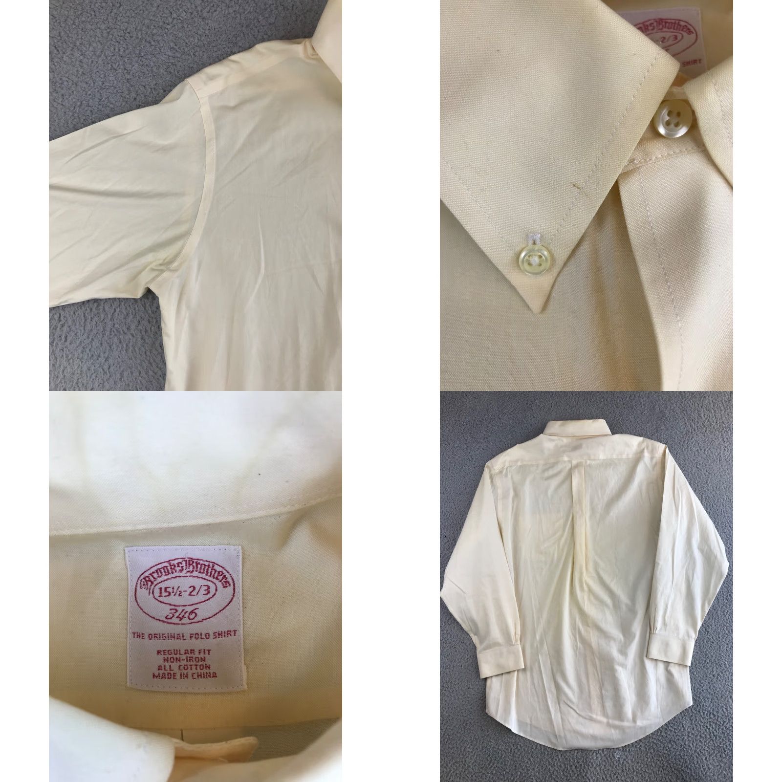 Brooks Brothers Brooks Brothers Shirt Mens 15.5 2/3 Pale Yellow Button-Down Long Sleeve Business Shirt Size US L / EU 52-54 / 3 - 8 Thumbnail