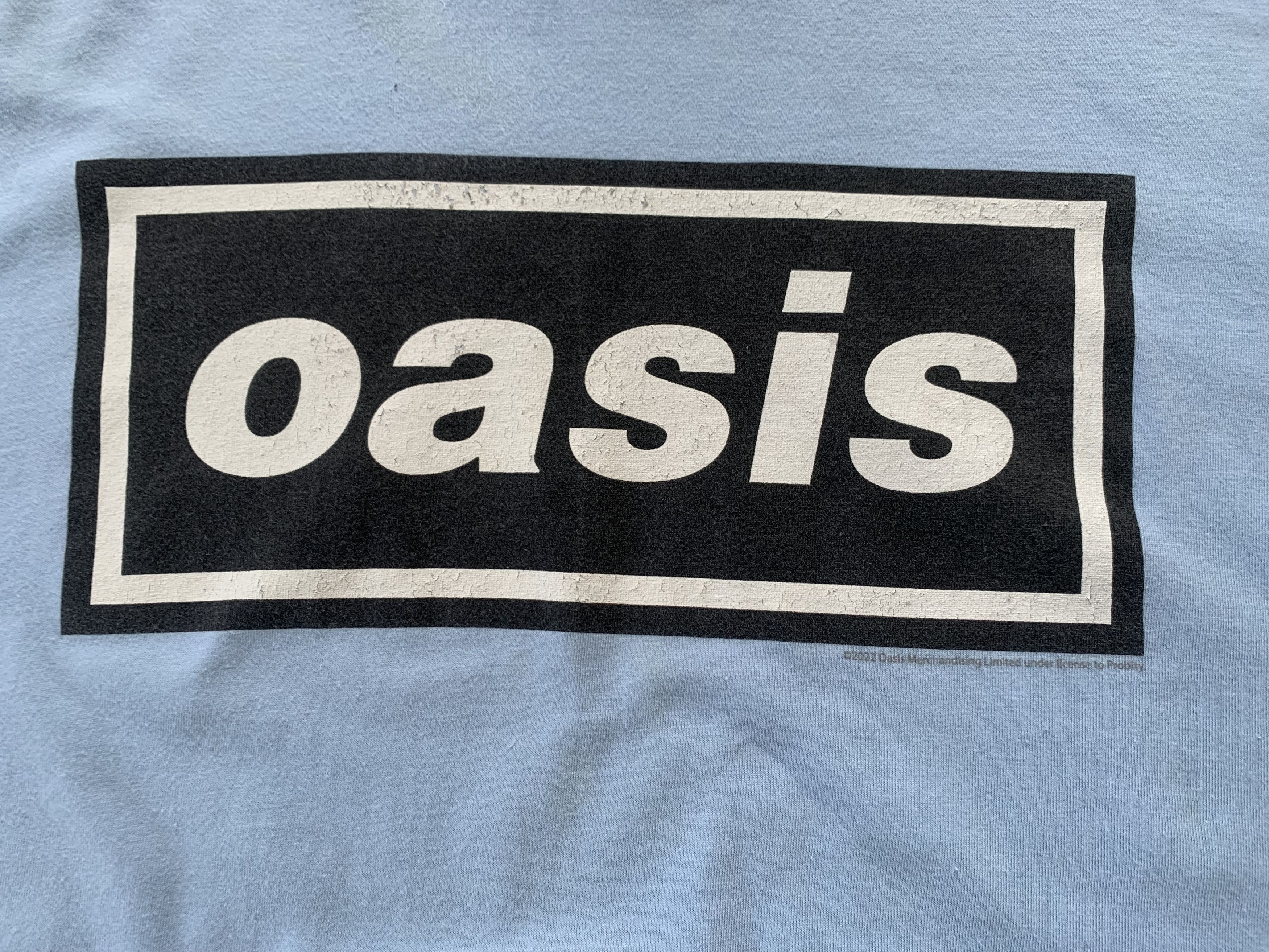 Band Tees × Gildan Oasis Gildan Big Logo T Shirt Size US L / EU 52-54 / 3 - 5 Thumbnail