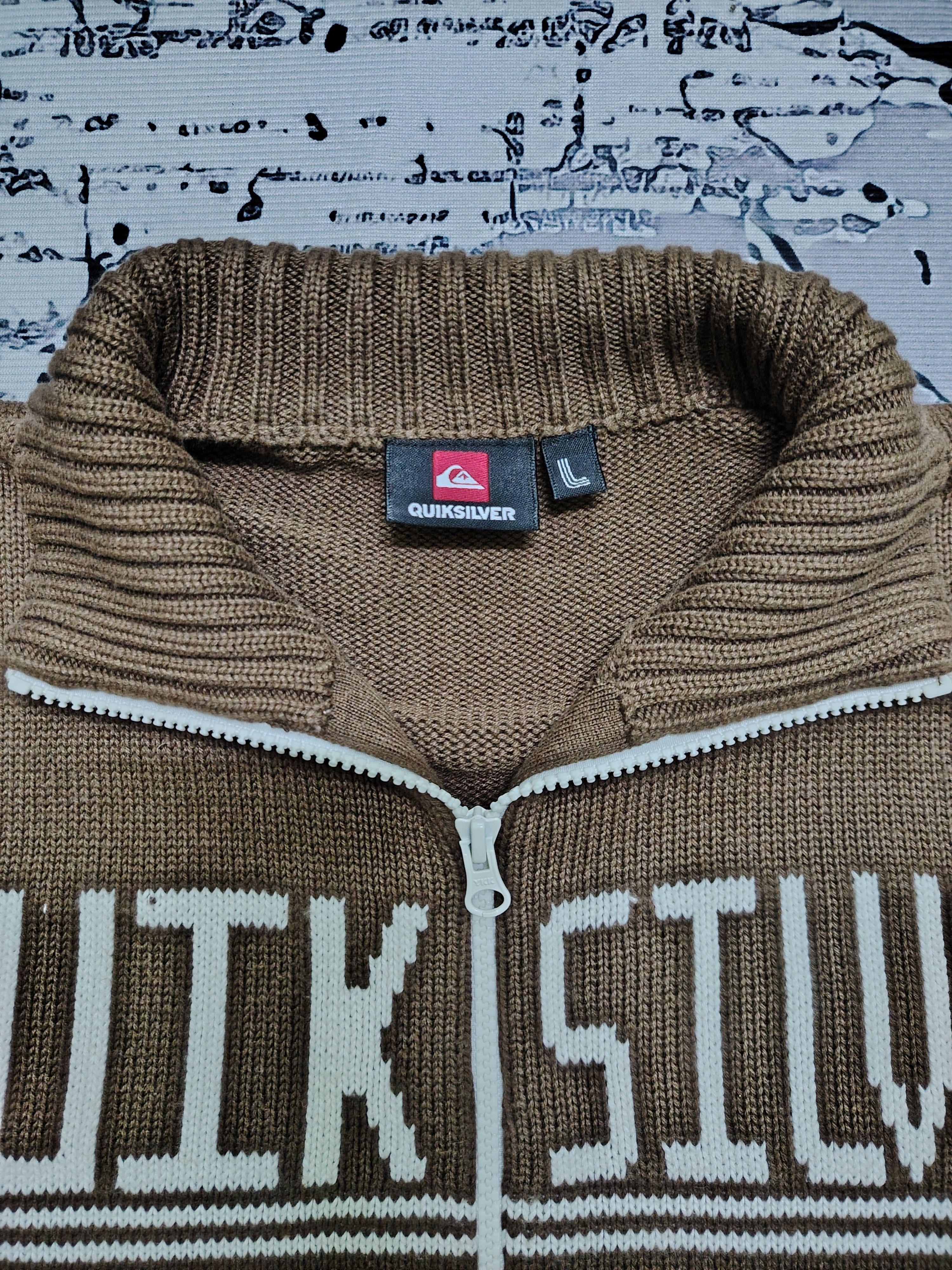 Quicksilver Quicksilver 2000’s Rainbow Stripes Knitted Zipper Sweater Size US L / EU 52-54 / 3 - 5 Thumbnail