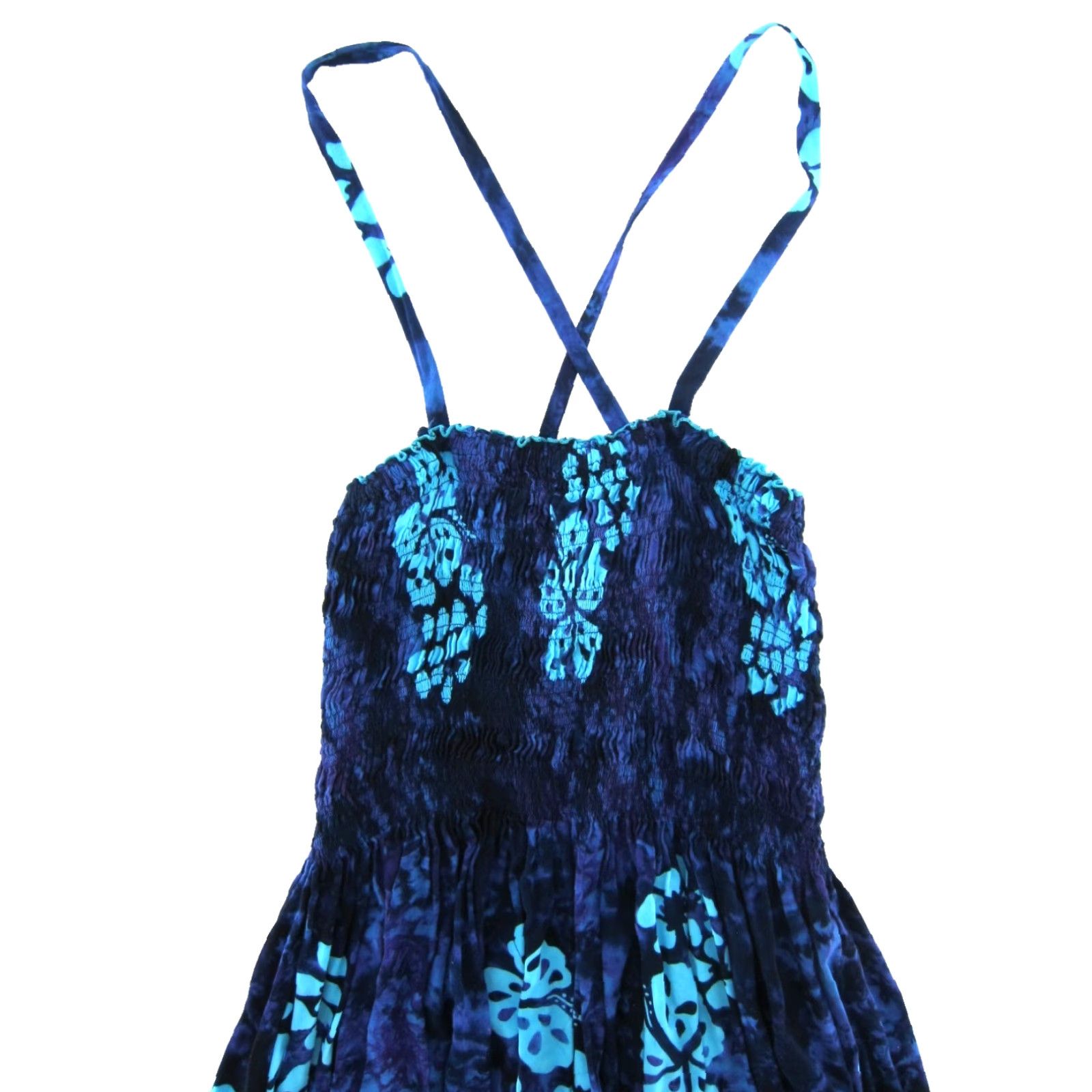 Vintage VINTAGE Young Fashion Blue Tropical Hawaiian Floral Long Maxi Tank Sun Dress M Size M / US 6-8 / IT 42-44 - 4 Thumbnail