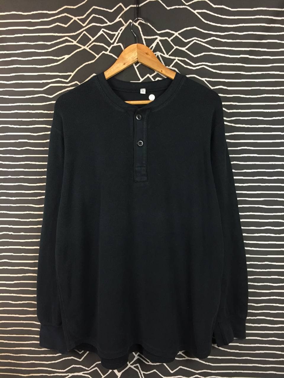 Uniqlo Thermal Waffle Henley Long Sleeve Tee Shirt XL