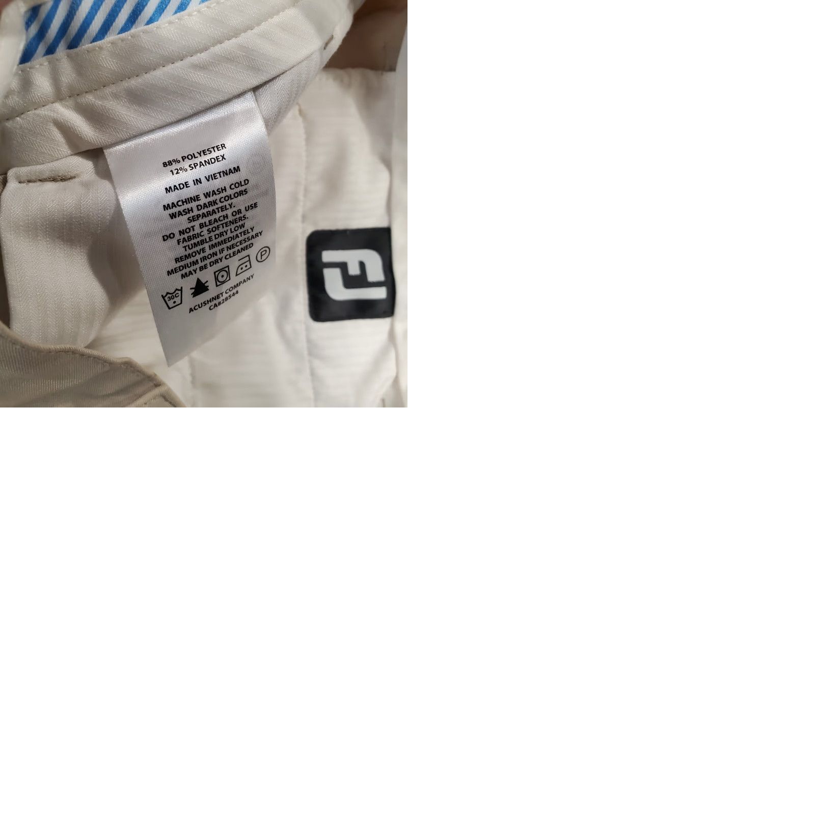 Footjoy FootJoy Pants Mens 36x32 Beige Chino Performance Lightweight Regular Straight Front Flat Front Logo Casual Golf Trousers Mens Size US 36 / EU 52 - 10 Thumbnail