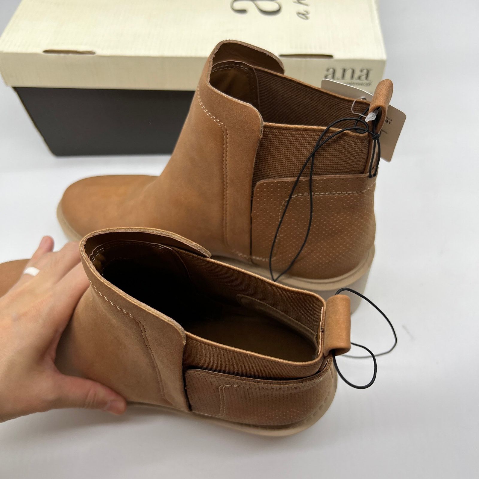 Other a.n.a Tan Women's Lug Sole Ankle Boots (w/memory foam) Size US 9 / IT 39 - 5 Thumbnail