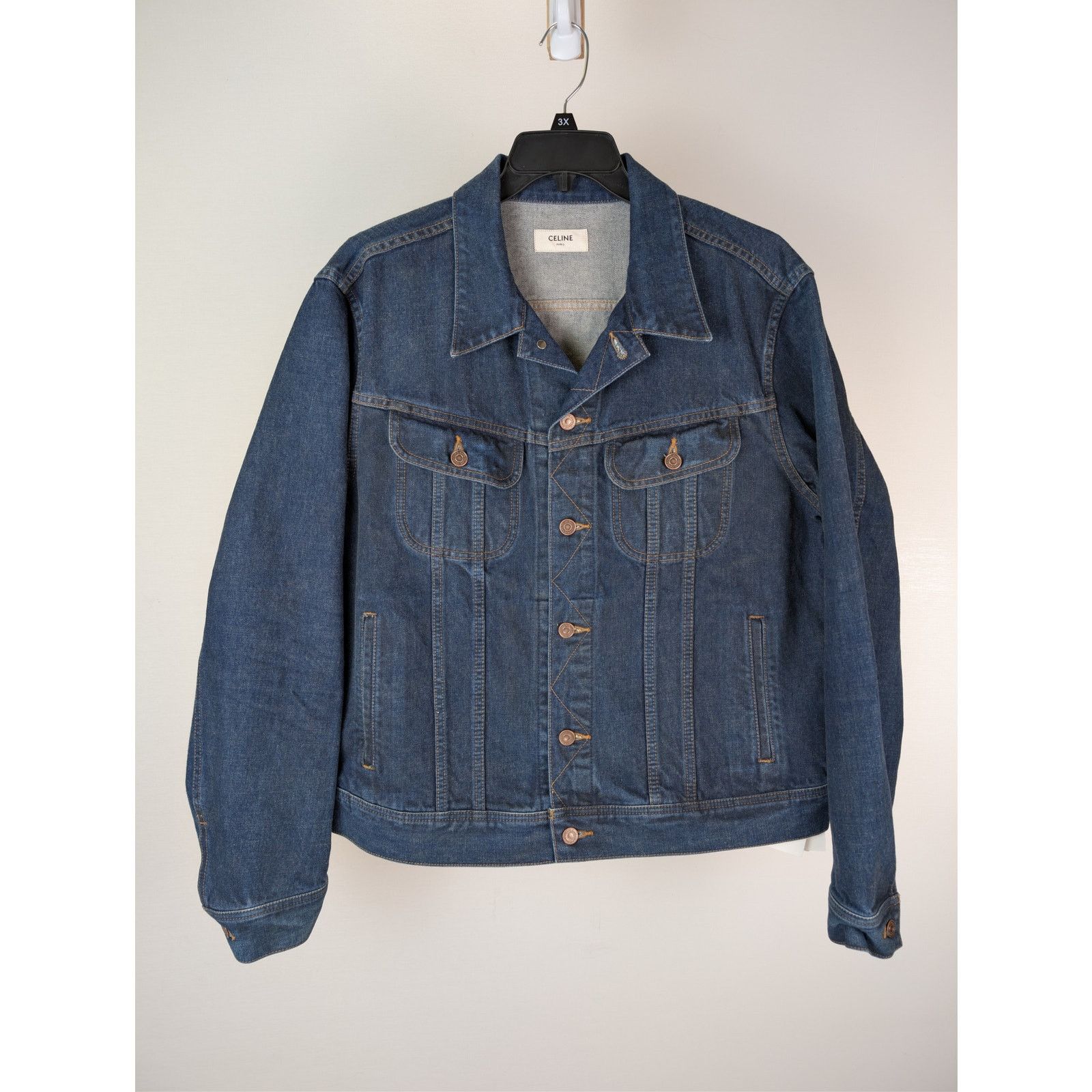 Celine o1rshd1 CELINE PARIS patch on the back Trucker Denim Jacket Size US L / EU 52-54 / 3 - 3 Thumbnail