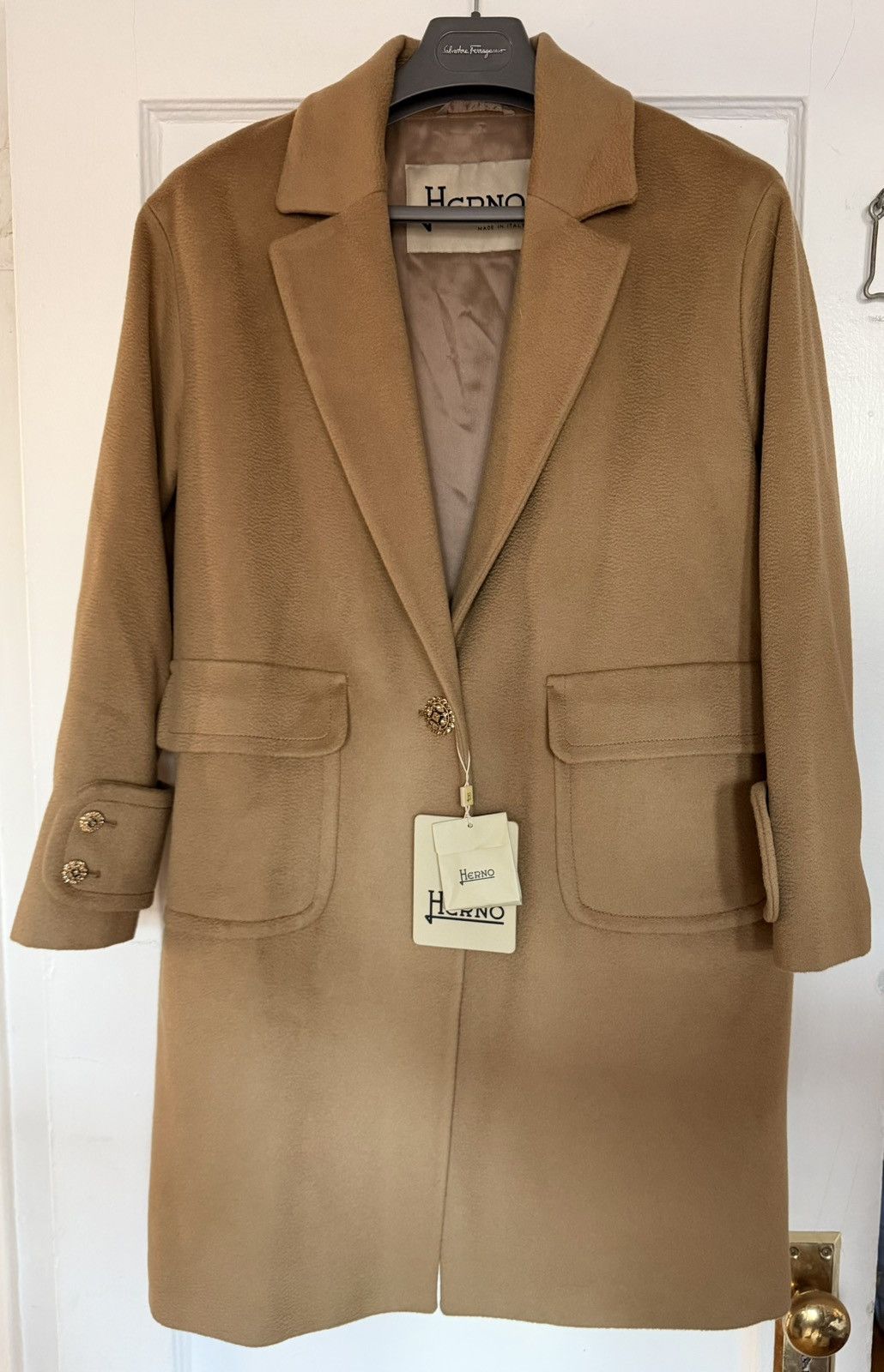 Herno Herno Women’s Wool Camel Overcoat Size 44 (Ita 🇮🇹) NWT Size M / US 6-8 / IT 42-44 - 1 Thumbnail