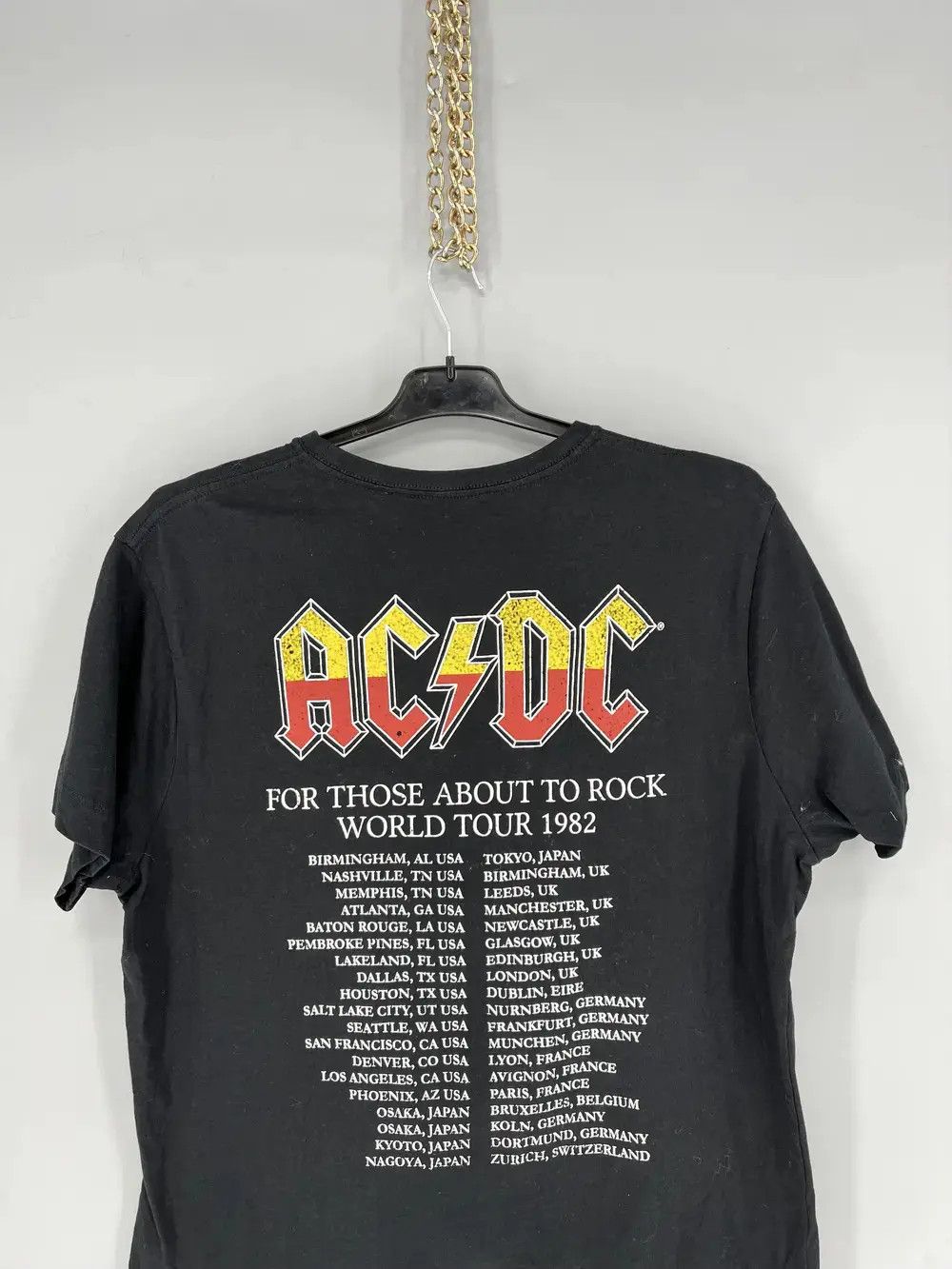 Band Tees × Vintage Vintage Y2K AC/DC ACDC Black In Evrope Tour Big Logo Size US M / EU 48-50 / 2 - 10 Thumbnail
