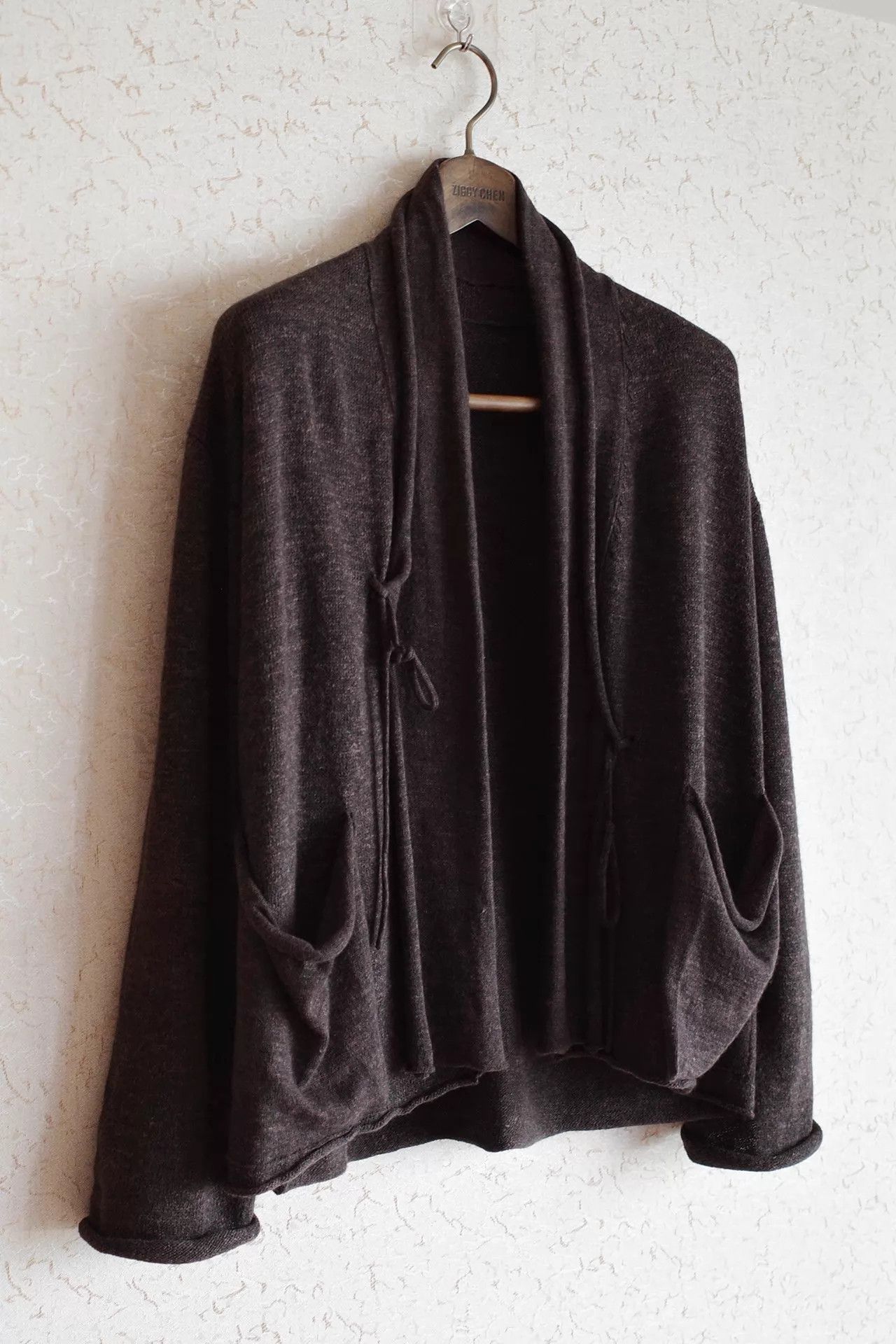 Other Jurgen Lehl 00s Wool Linen Mix Cardigan Black & Brown Size US M / EU 48-50 / 2 - 2 Thumbnail