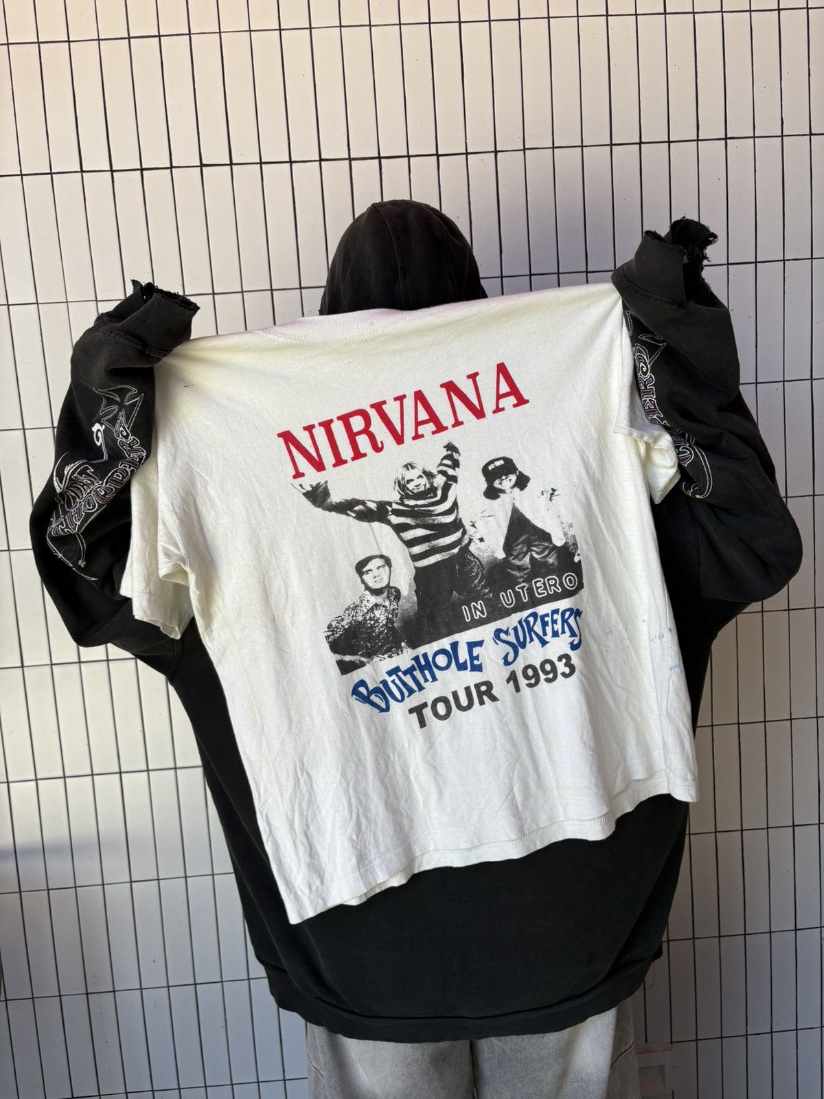 Band Tees Rare Bootlegs Nirvana in utero Butthole Surfers tour 1993 Size US L / EU 52-54 / 3 - 1 Thumbnail