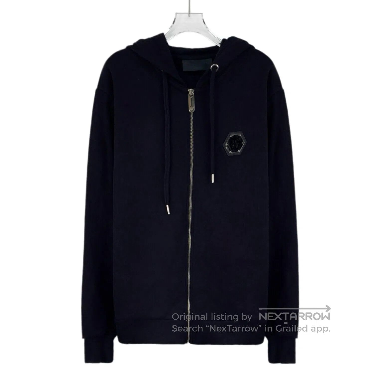 Philipp Plein Philipp Plein Black Cotton Skull Head Printed Hooded Draws Size US L / EU 52-54 / 3 - 1 Thumbnail