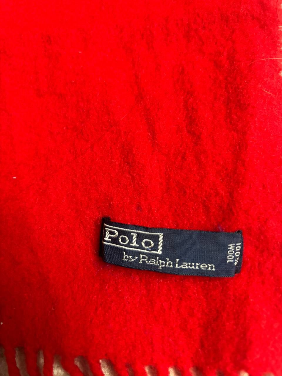 Polo Ralph Lauren POLO RALPH LAUREN Red 100% Wool Scarf Classic Logo Size ONE SIZE - 7 Thumbnail