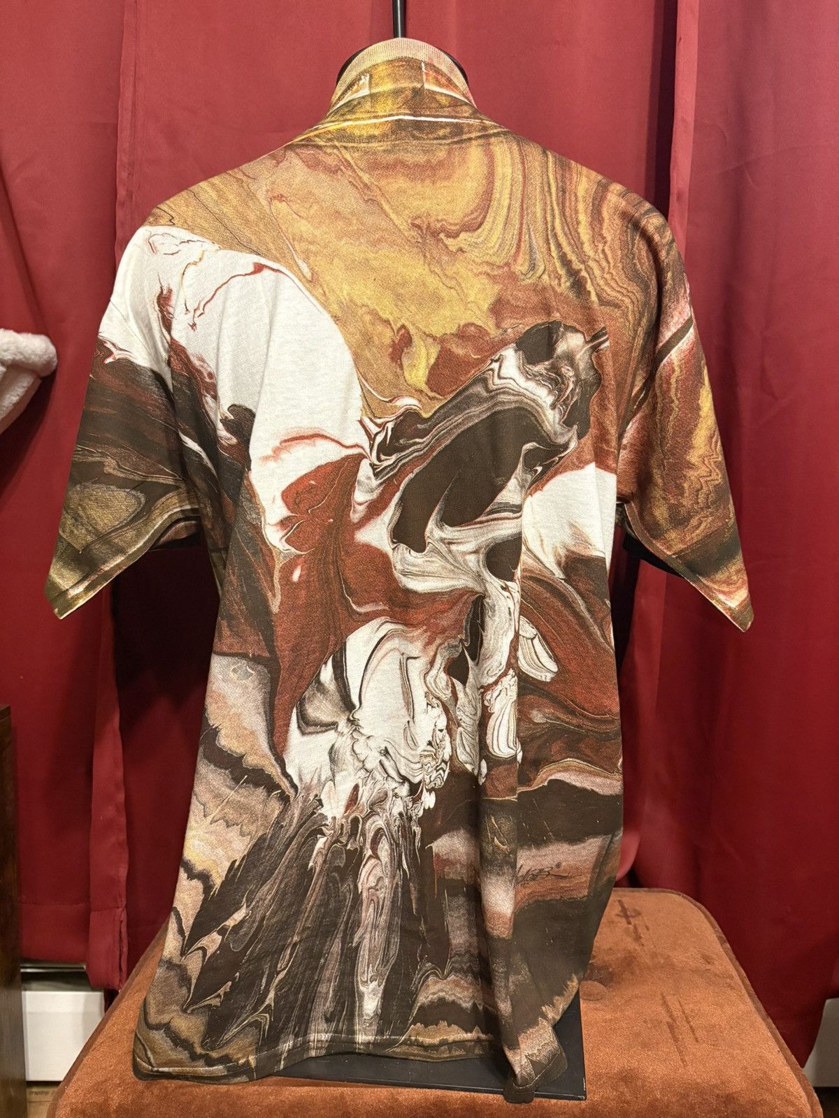Vintage Vintage Marbled Dyed Tshirt Earth Tonal Abstract Art Grail Size US XL / EU 56 / 4 - 2 Thumbnail