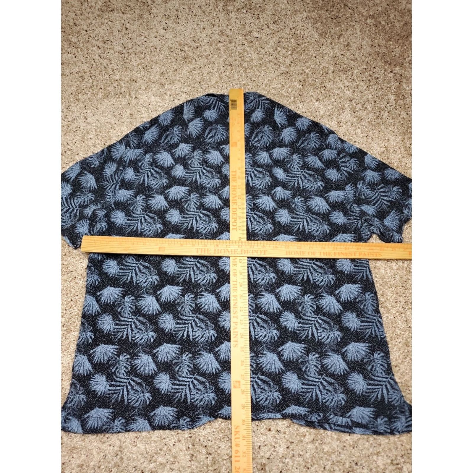 Nat Nast Nat Nast Shirt XL Mens Blue Silk Blend Palm Leaves Short Sleeve Button Up Size US XL / EU 56 / 4 - 7 Thumbnail